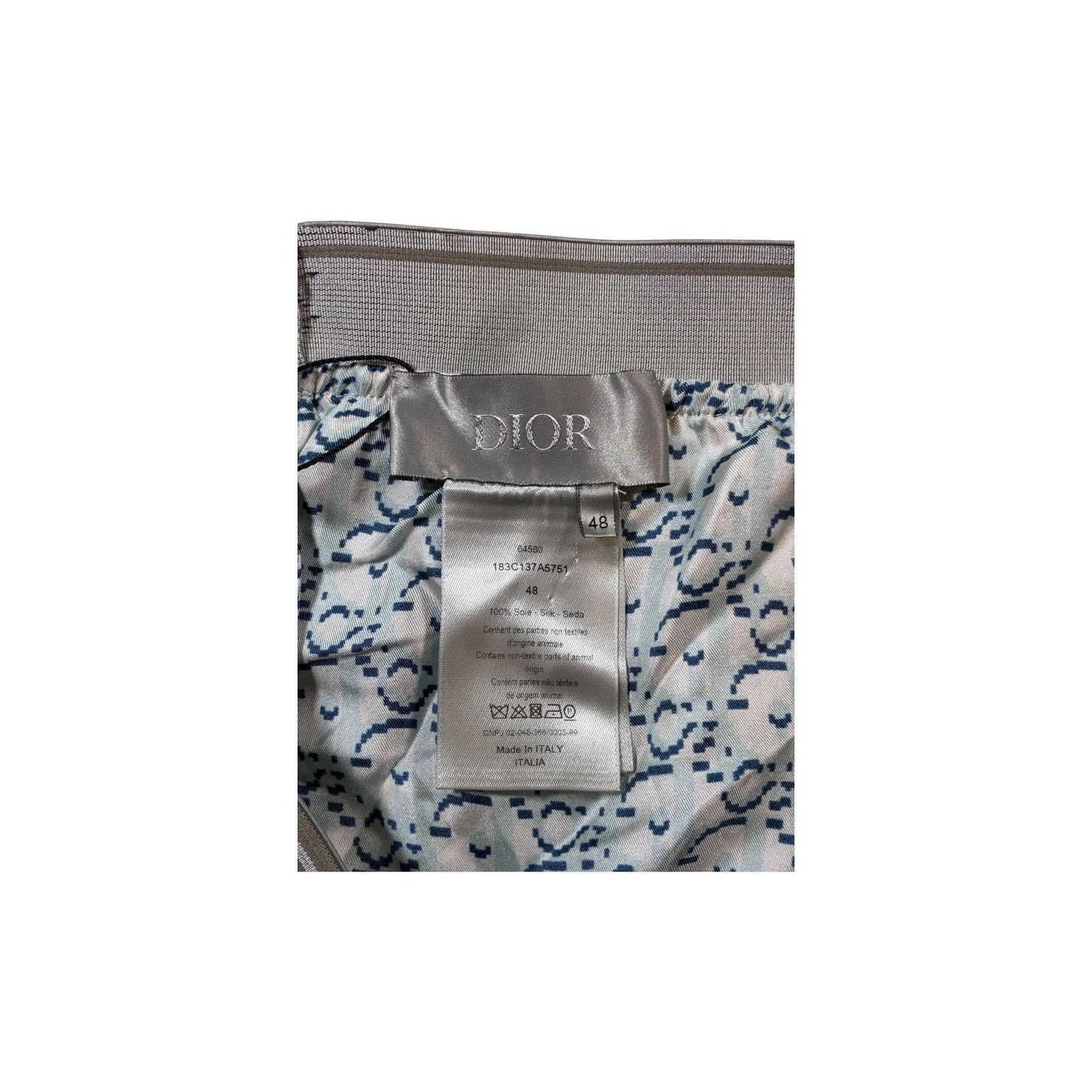 Dior Dior Oblique Baby Blue & Navy Silk Pants Size 32" / US 10 / IT 46 - 5 Thumbnail