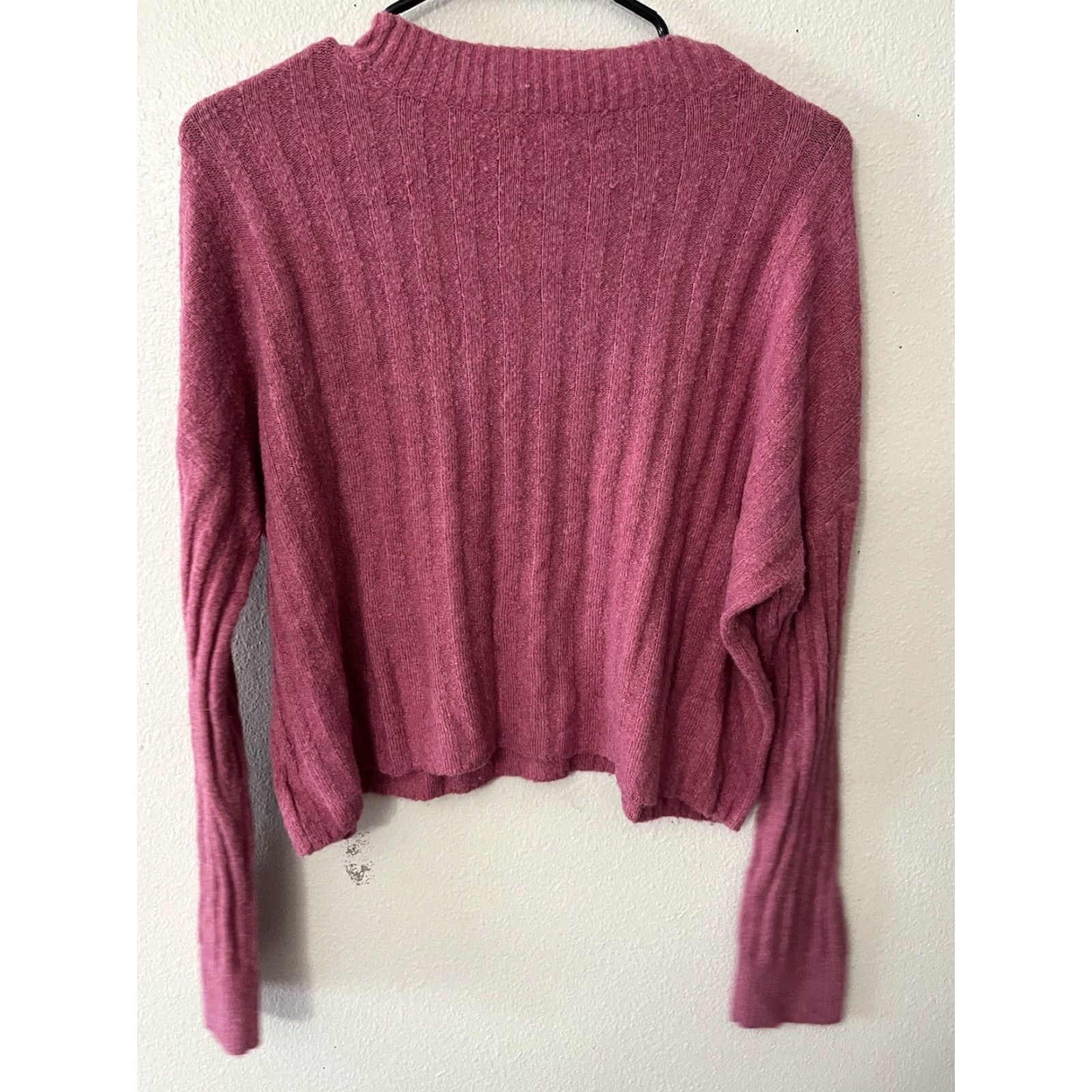 American Eagle Outfitters American Eagle Outfitters Sweater Women S Pink Acrylic Blend Long Sleeve Crew Neck Casual Knit Womens Size S / US 4 / IT 40 - 2 Thumbnail