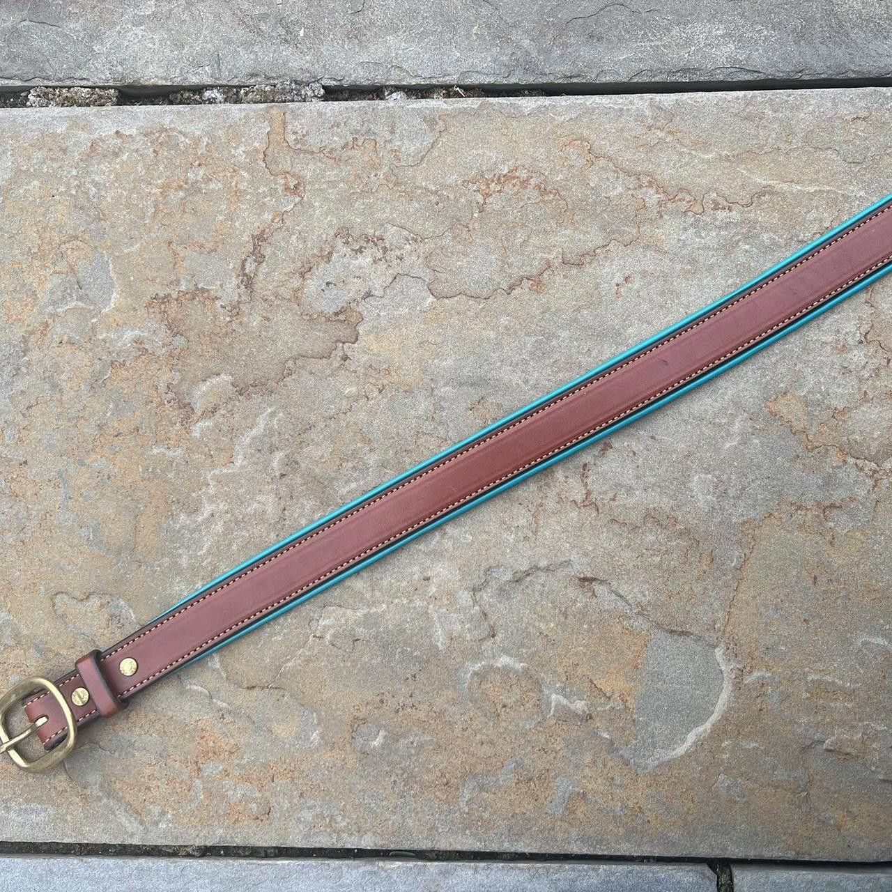 Other Y2K Brown + Teal Leather Belt Size ONE SIZE - 3 Thumbnail