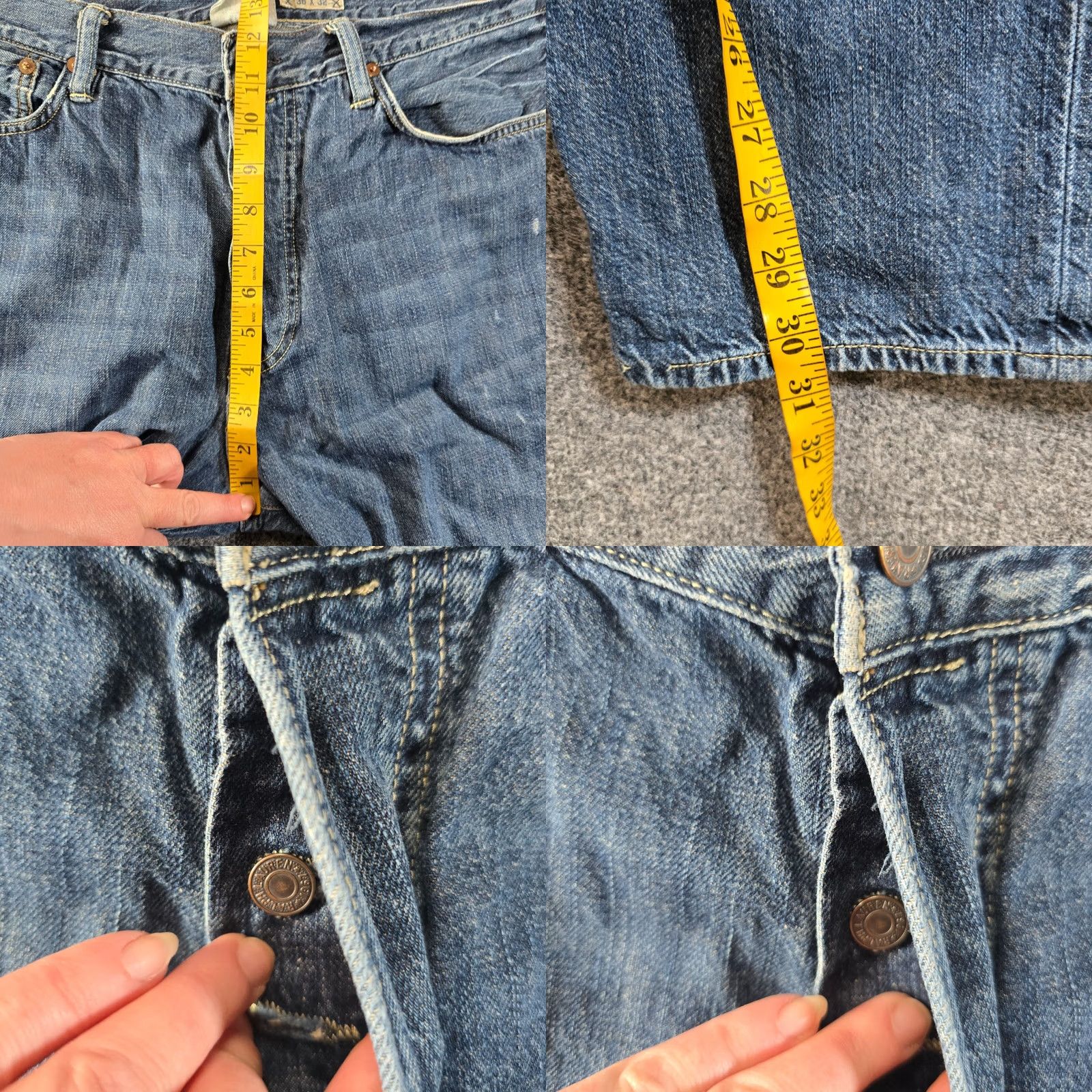 Polo Ralph Lauren Polo Ralph Lauren Jeans Mens 36x32 Blue Denim Straight Leg Distressed Logo Regular Mens Size US M / EU 48-50 / 2 - 8 Thumbnail