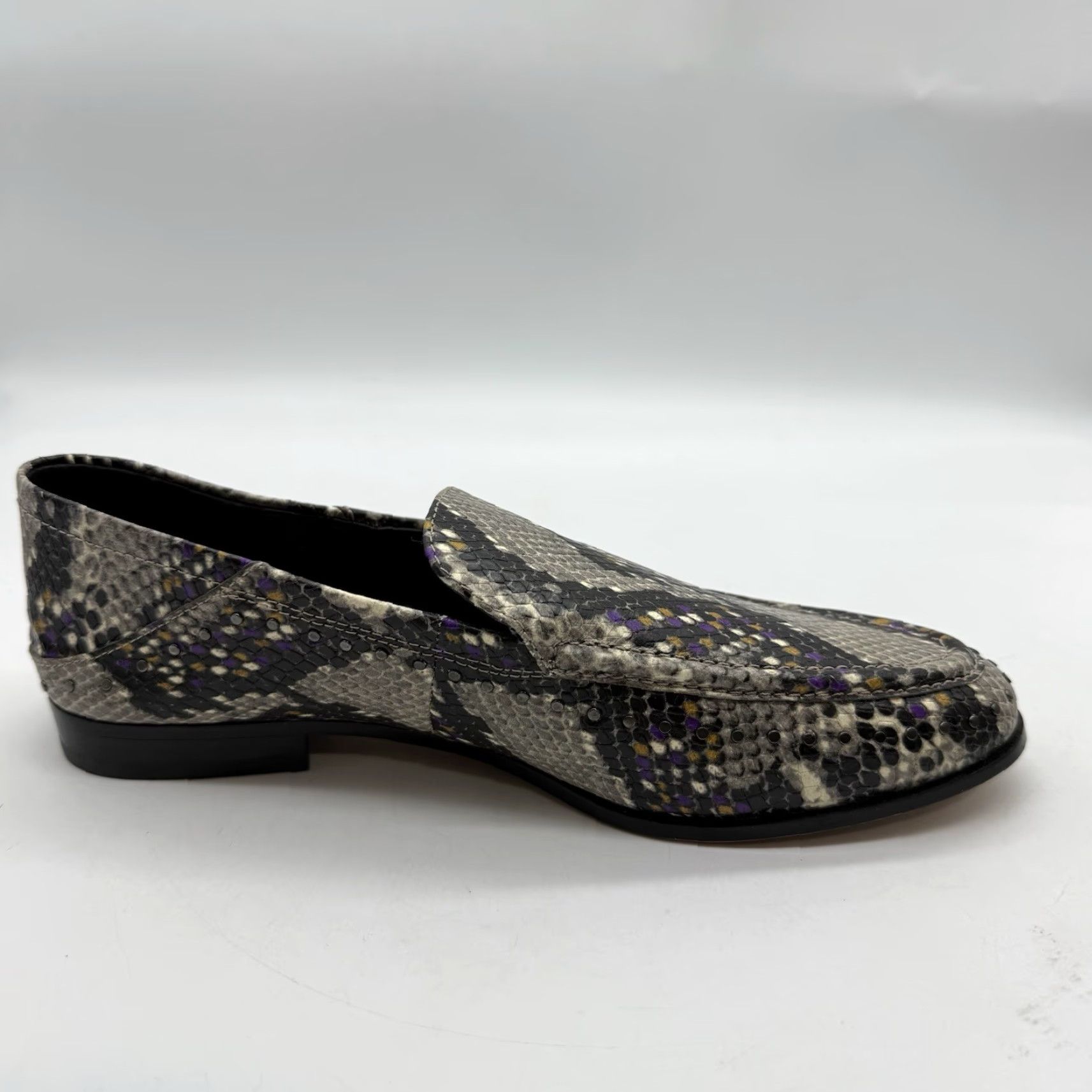 Vince Camuto Vince Camuto Jendeya Loafers Leather Gray Snake Embossed Slip On Sz 7.5 Size US 8 / IT 38 - 6 Thumbnail
