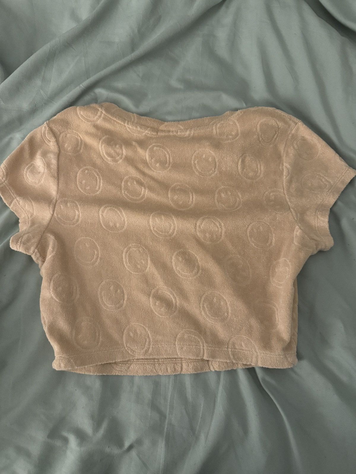 American Eagle Outfitters Aerie smiley face beige crop top Size XS / US 0-2 / IT 36-38 - 2 Thumbnail