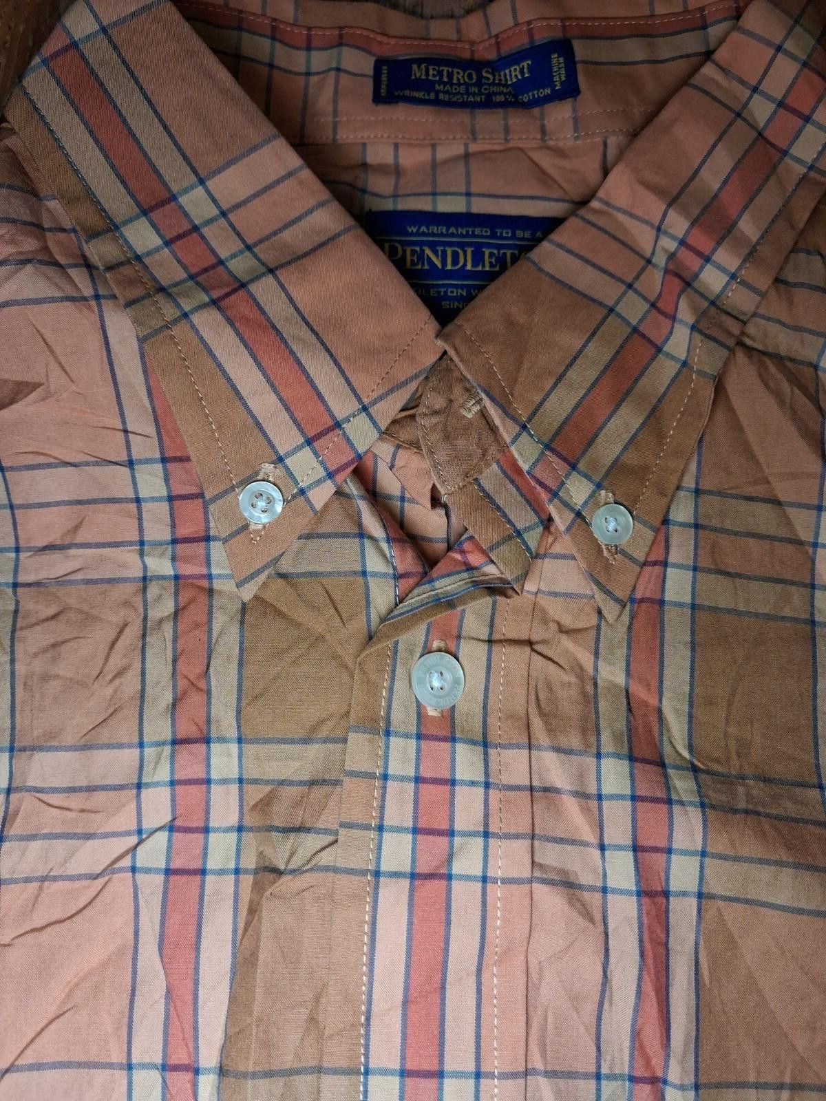 Pendleton Pendleton Button Up Shirt Mens XL Orange Check Cotton Size US XL / EU 56 / 4 - 5 Thumbnail