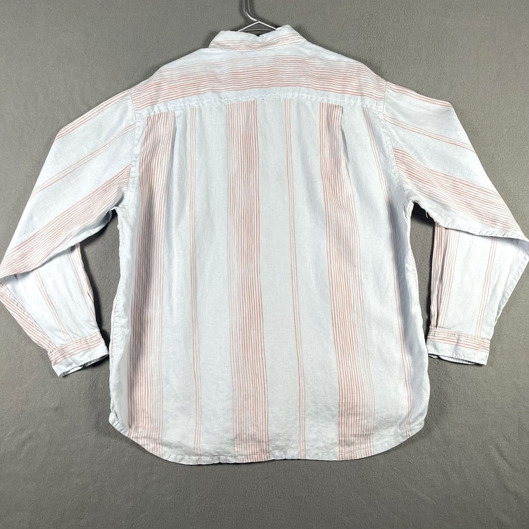 Tommy Bahama VINTAGE Tommy Bahama Relax Shirt Men XL Blue Orange Stripes Camp Button-Up Linen Beach Hawaiian Size US XL / EU 56 / 4 - 3 Thumbnail