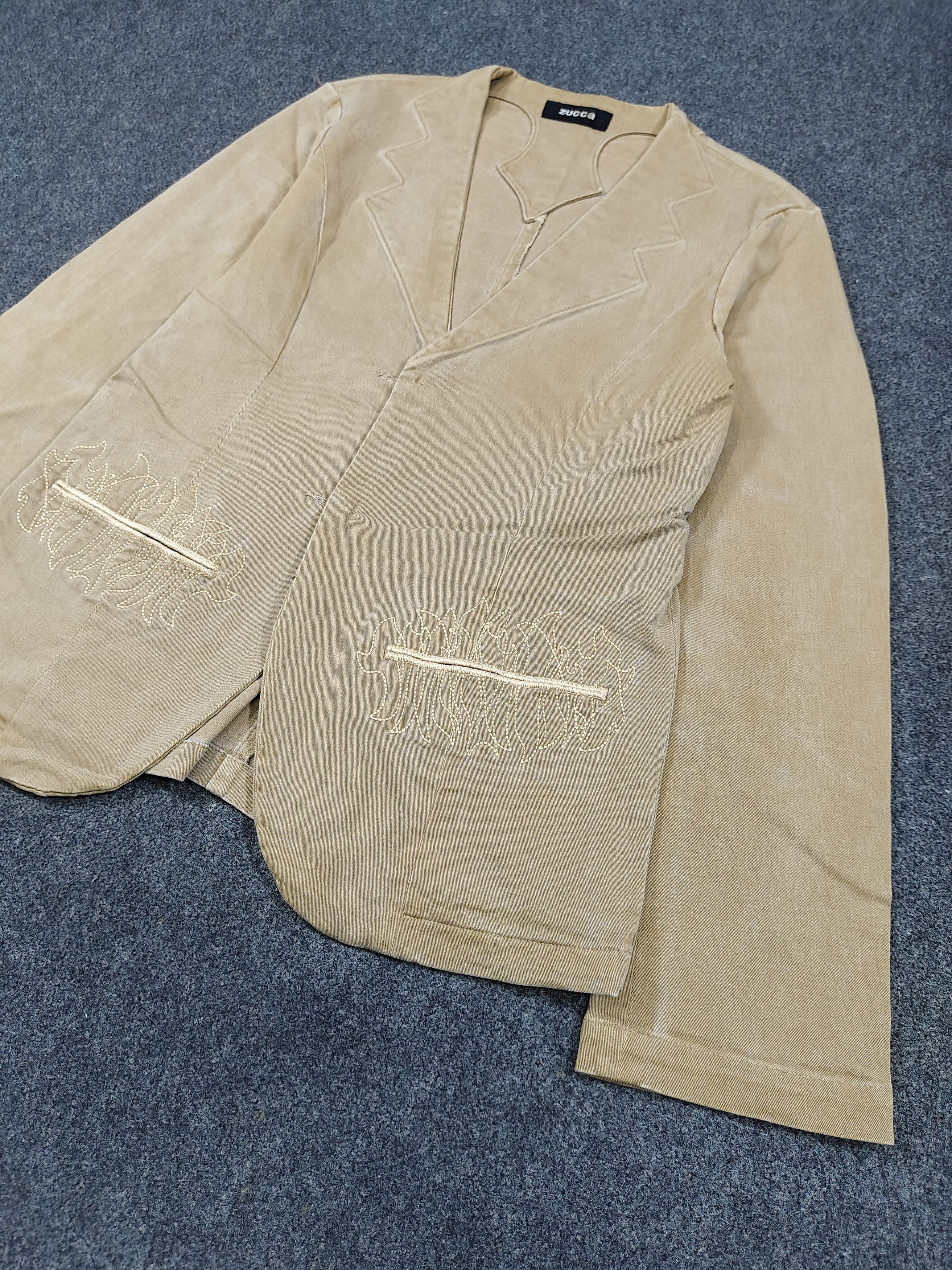 Zucca Zucca- Decontructed Silhouette Flame Stitch Washed Blazer Size M / US 6-8 / IT 42-44 - 3 Thumbnail