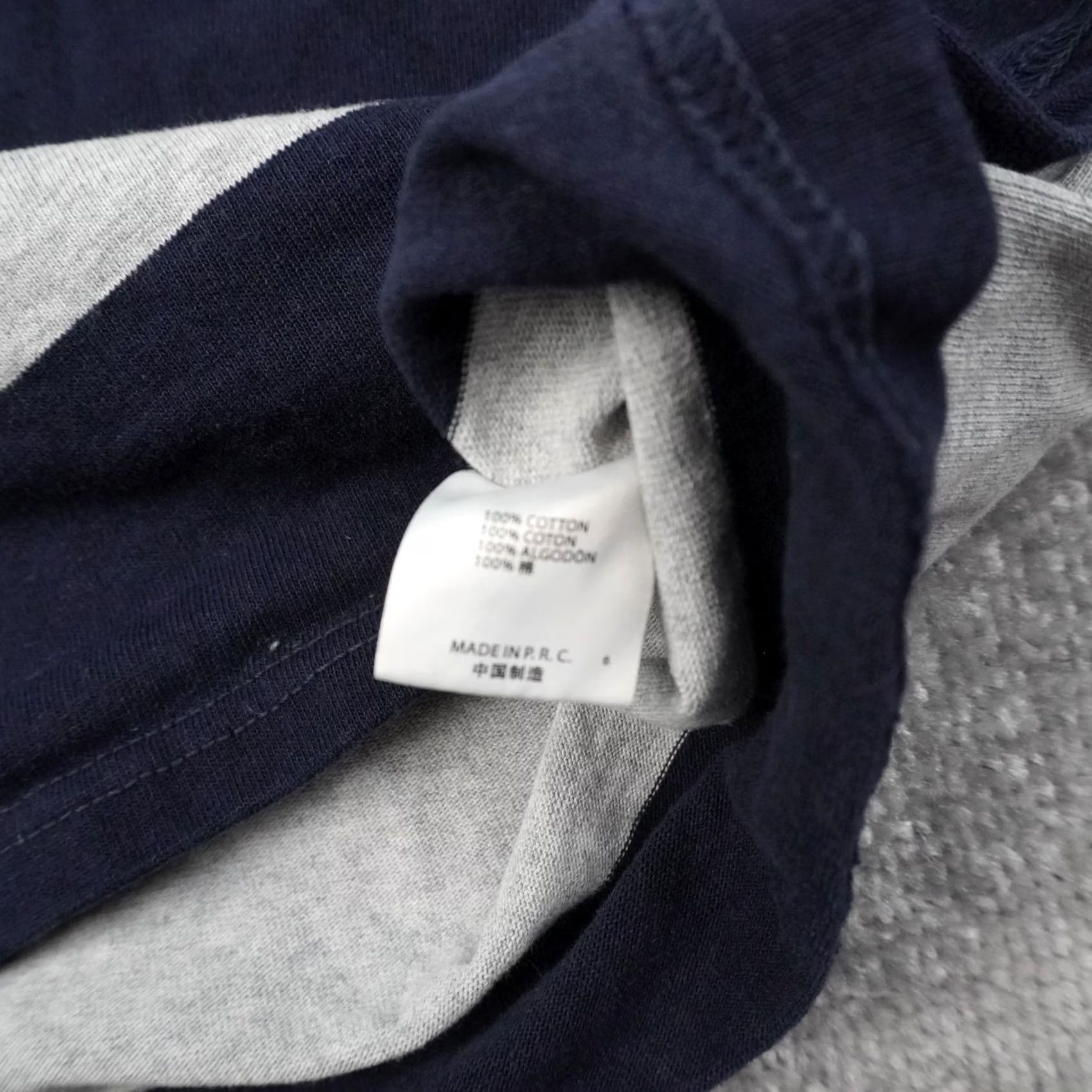 Brandy Melville Brandy Melville Shirt Womens L Striped Rugby PTP Blue Gray Long Sleeve Collared Size L / US 10 / IT 46 - 6 Thumbnail