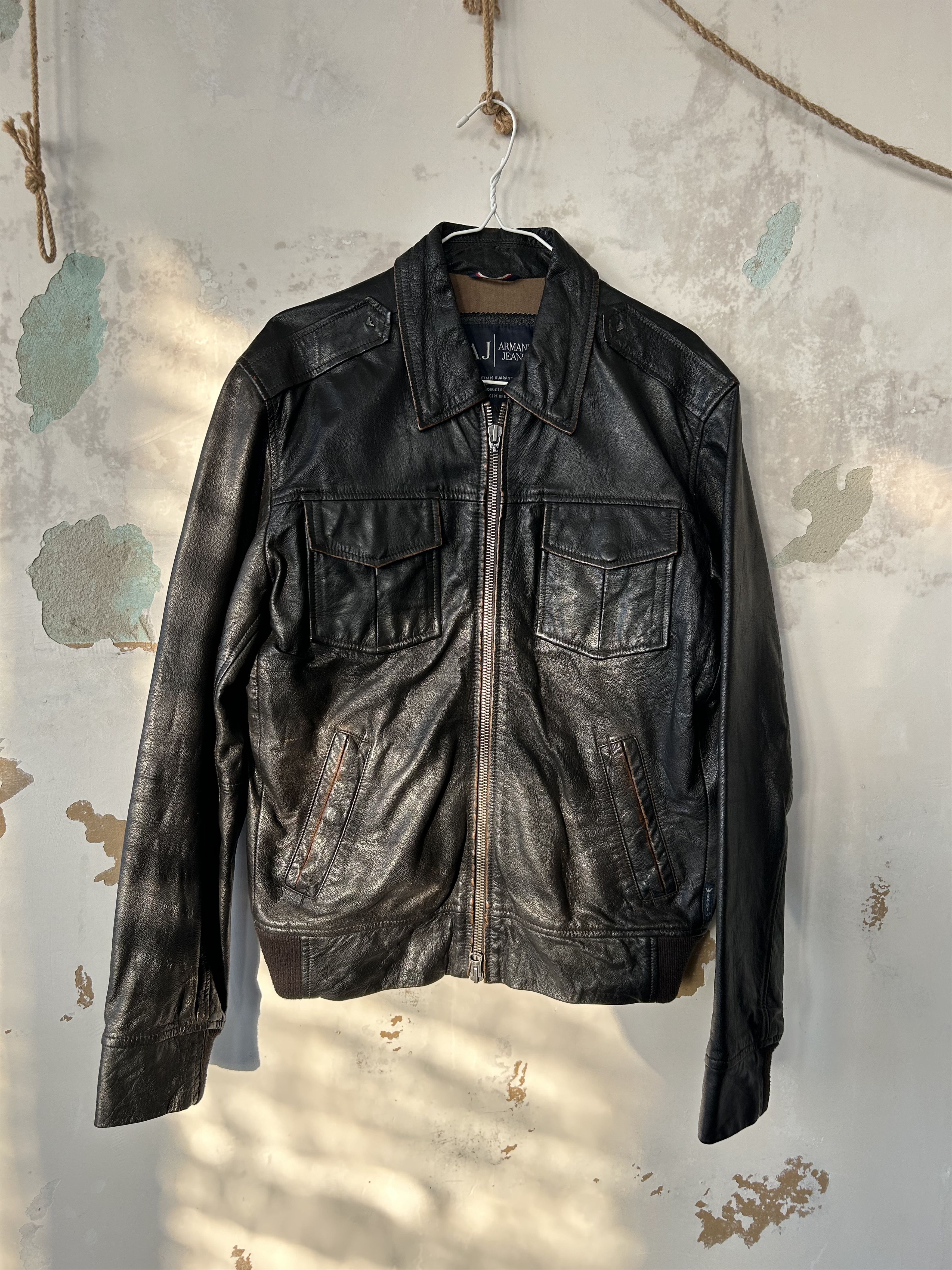 Armani Armani Jeans Leather Jacket Men size M Size US M / EU 48-50 / 2 - 1 Thumbnail