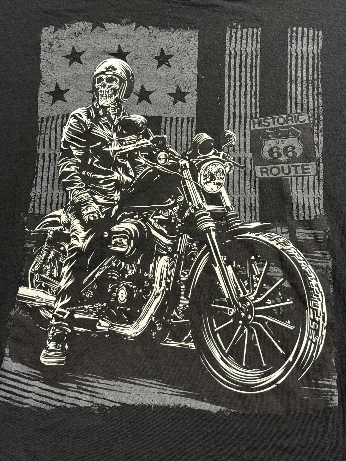 Delta Y2K Biker Skeleton Big Print T-shirt Historic Route 66 3Xl Size US XXL / EU 58 / 5 - 3 Thumbnail