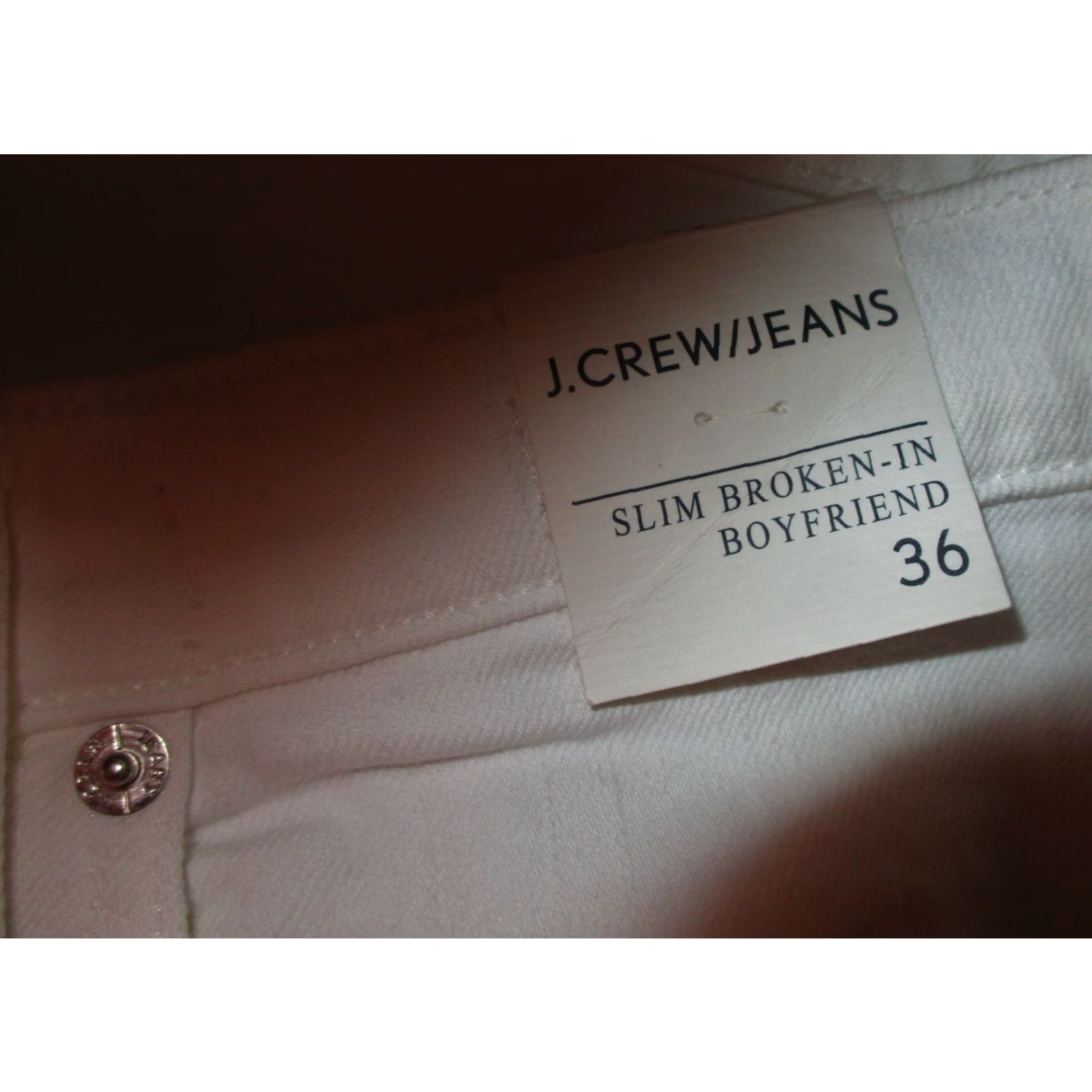J.Crew J.CREW White Slim Broken-In Boyfriend Denim Jeans Women's 42W 29L NWT Modern Slimming 5-Pocket Design Size 42 Waist High Rise Womens Jeans Size 28" / US 6 / IT 42 - 6 Thumbnail