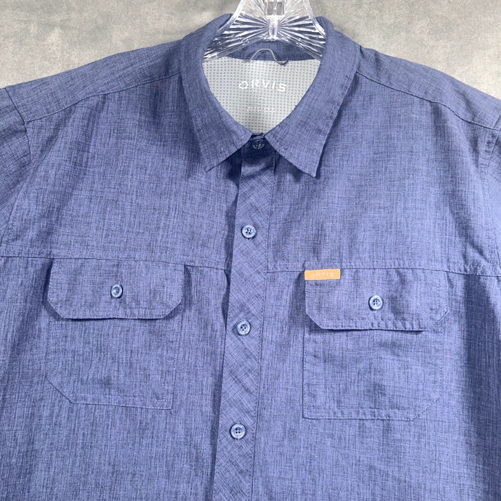 Orvis Orvis Button-Up Shirt Mens L Blue Outdoors Fishing Short Sleeve Hiking Regular Fit Pattern: Solid, Collared, Pocket, All Seasons, Travel, Casual Size US L / EU 52-54 / 3 - 2 Thumbnail