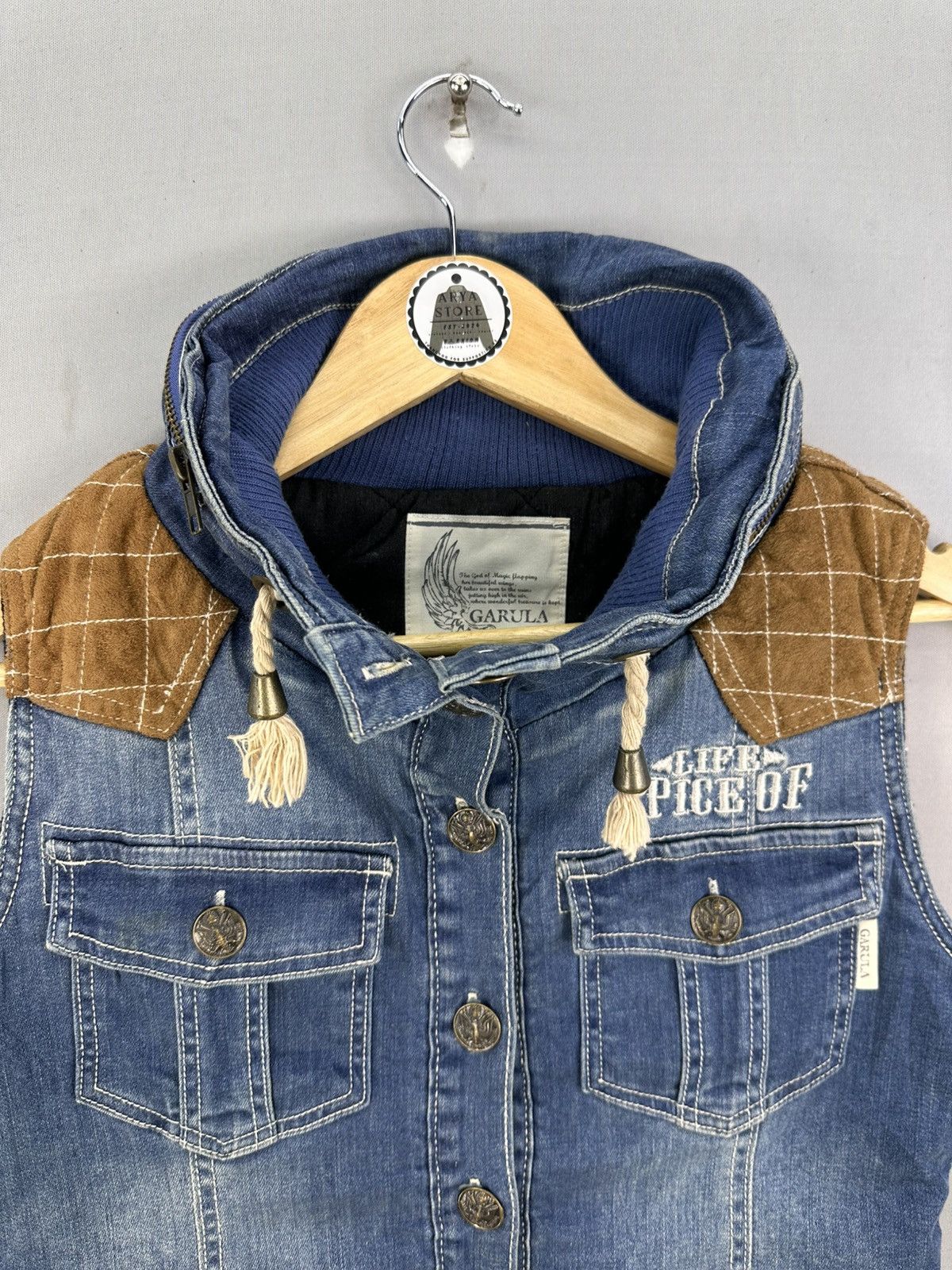 Japanese Brand Garula Limited Edition Embroidered Denim Vest Size S / US 4 / IT 40 - 7 Thumbnail