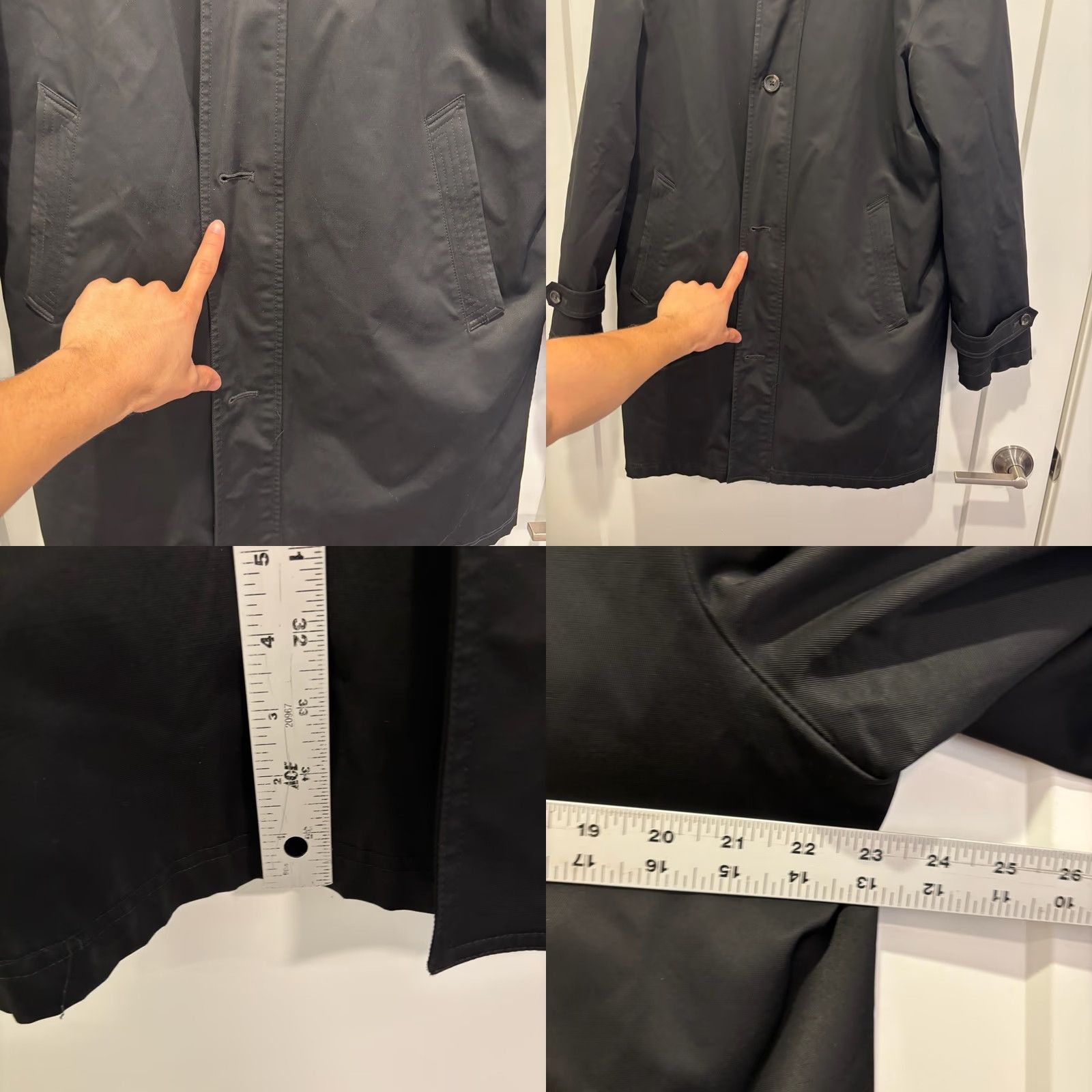 Ralph Lauren Lauren Ralph Lauren Mens Black Full Zip Trench Coat Jacket 40R Coat Size US XXS / EU 40 - 8 Thumbnail