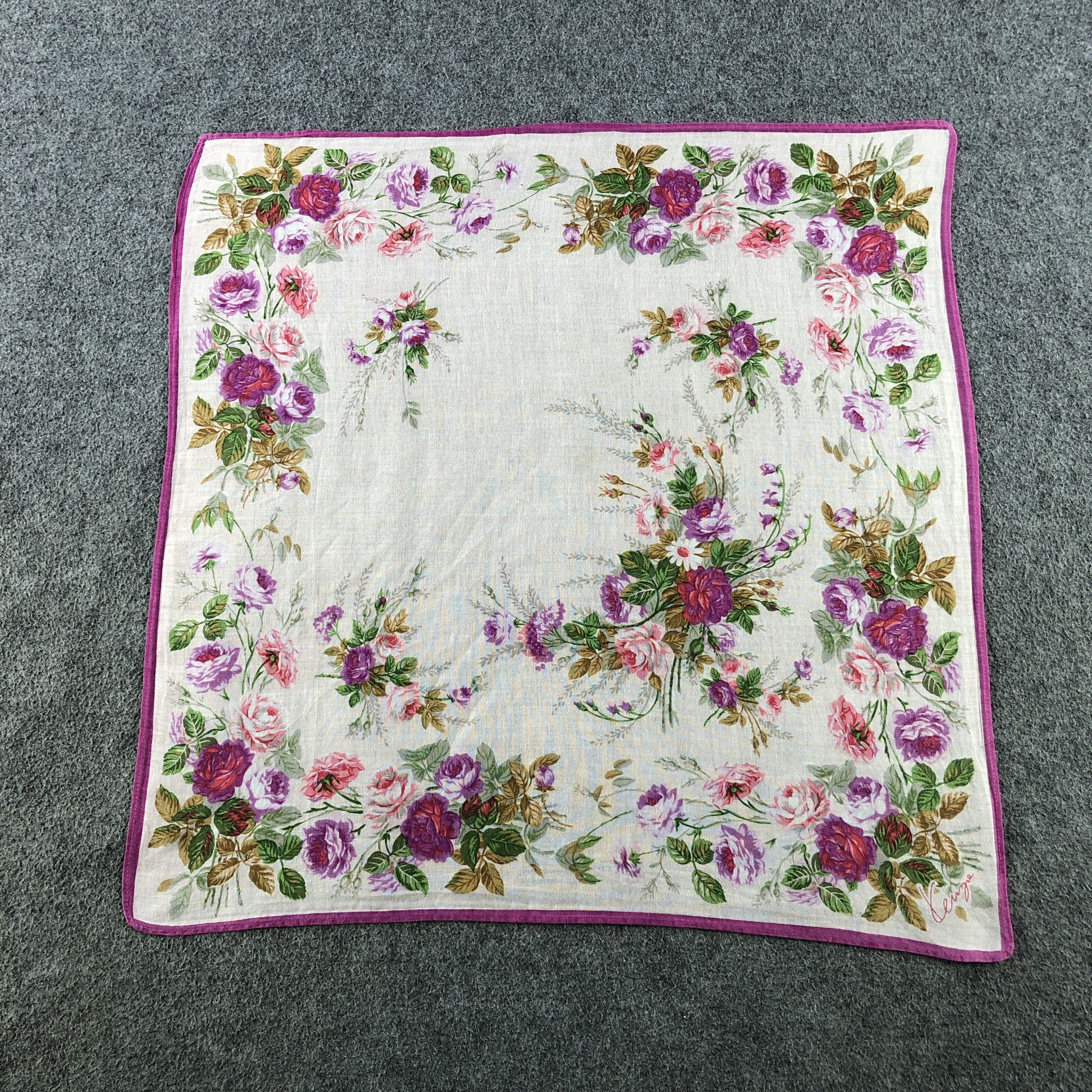Kenzo Kenzo Floral Handkerchief Neckerchief Bandana H2385 Size ONE SIZE - 2 Thumbnail