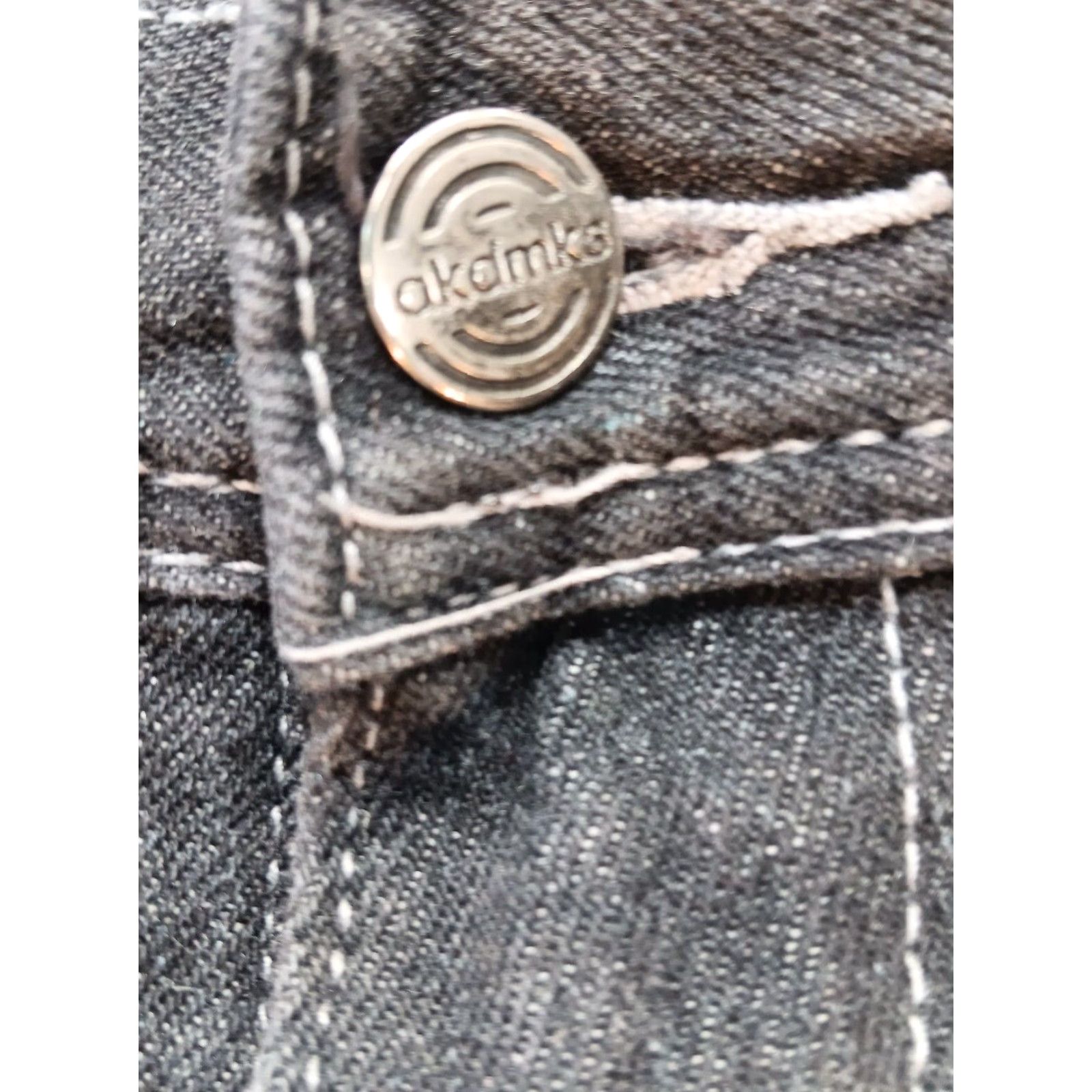 Akademiks VINTAGE Akademiks Jeans 44x34 Black Denim Wide-Leg Mens 5-Pocket Logo Embroidered Y2K Hip Hop Skater Spring Summer Fall Winter Size US 44 / EU 60 - 4 Thumbnail