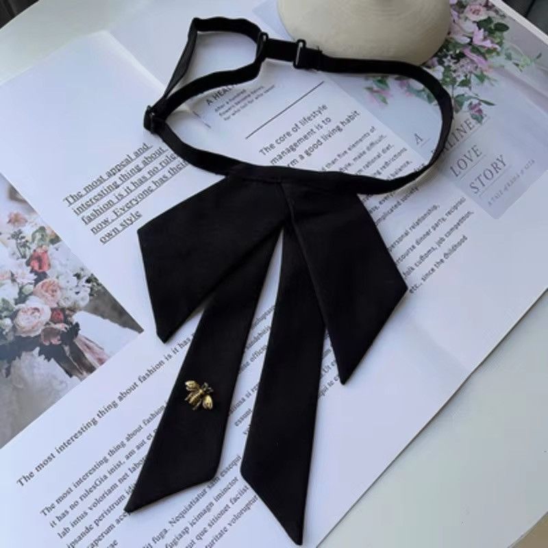 Japanese Brand × Leather College Style Black Fabric Bow Tie Size ONE SIZE - 2 Thumbnail
