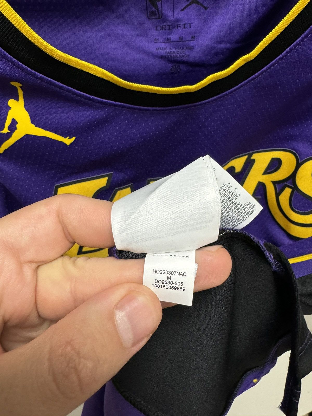 Jordan Brand Lebron James 6 Lakers Jordan authentic jersey M leavealegacy Size US M / EU 48-50 / 2 - 8 Thumbnail