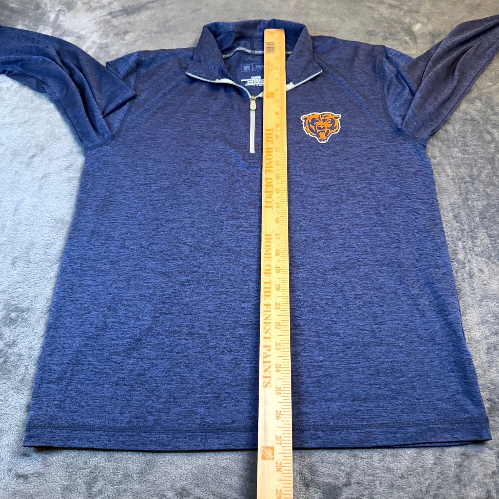 NFL NFL Chicago Bears Quarter Zip Pullover Mens Medium Blue Heathered Size US M / EU 48-50 / 2 - 7 Thumbnail