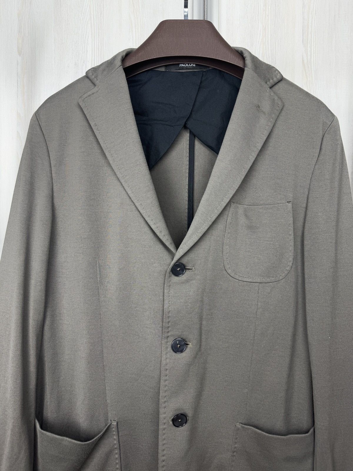Paoloni Paoloni grey cotton unlined lightweight blazer Size 42R - 3 Thumbnail