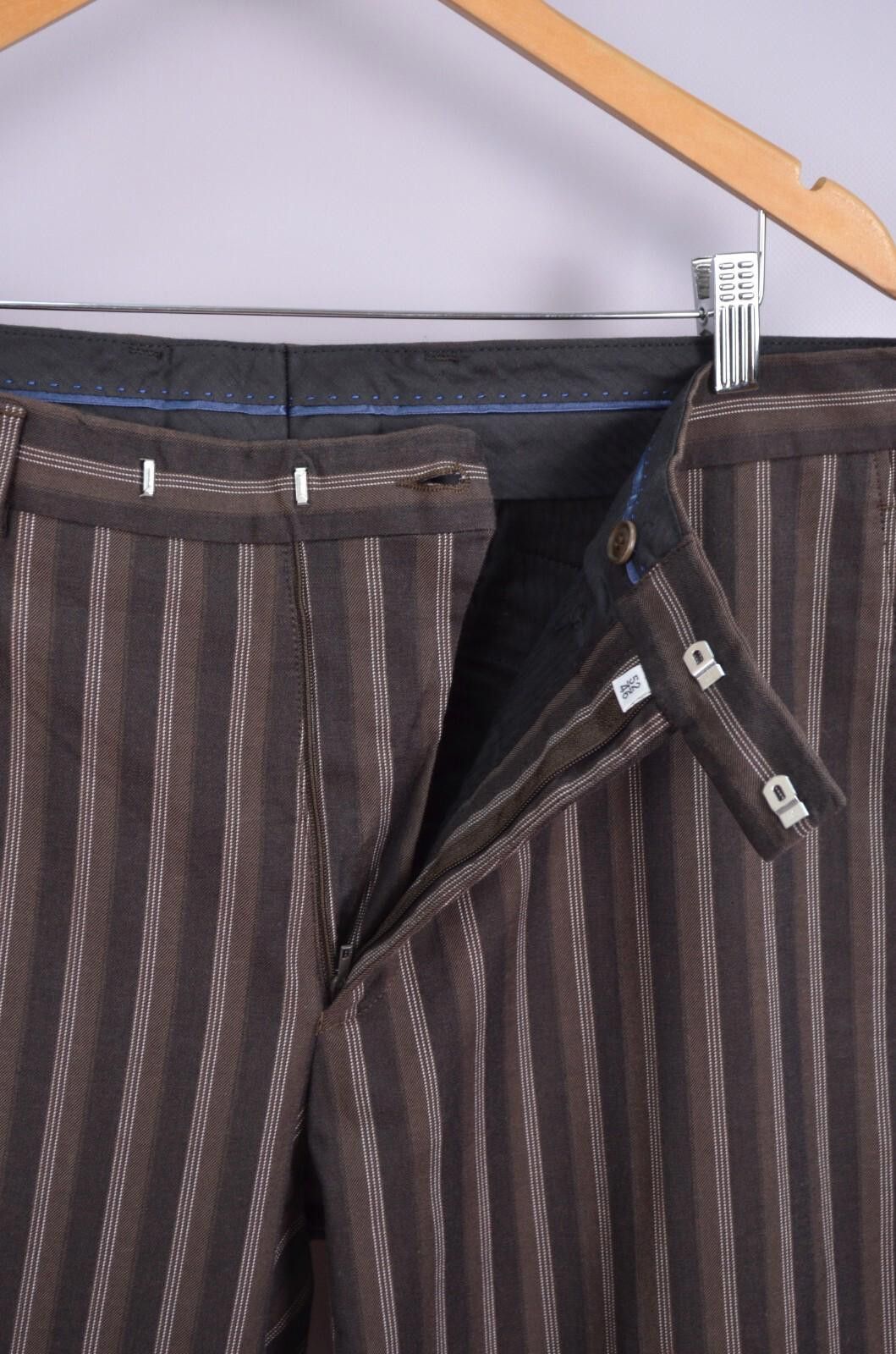 Kenzo Kenzo Mens Striped Cotton Brown Pants Size 52 W34 L34 Size US 44 / EU 60 - 7 Thumbnail