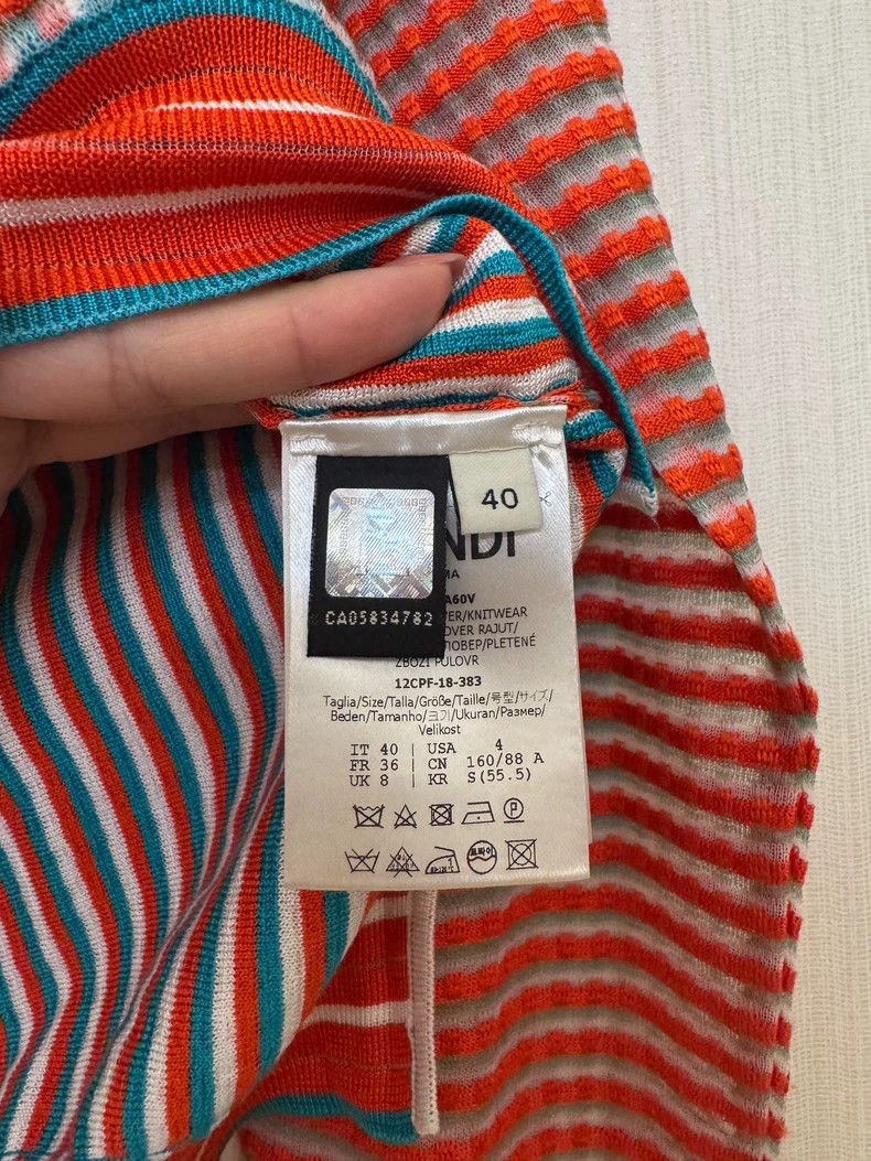Fendi Fendi Orange striped color matching Size US XXS / EU 40 - 3 Thumbnail