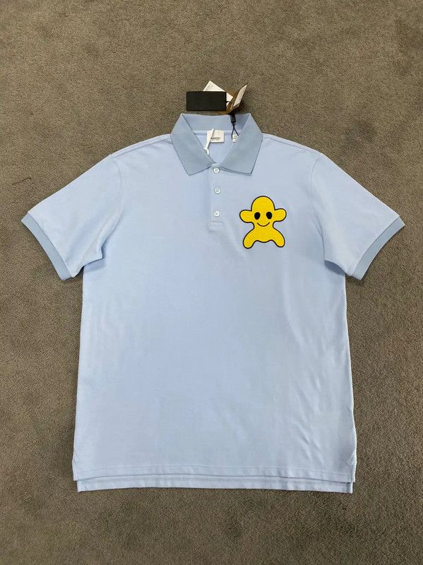 Burberry Burberry Blue Cotton Men's Polo Size US L / EU 52-54 / 3 - 1 Thumbnail