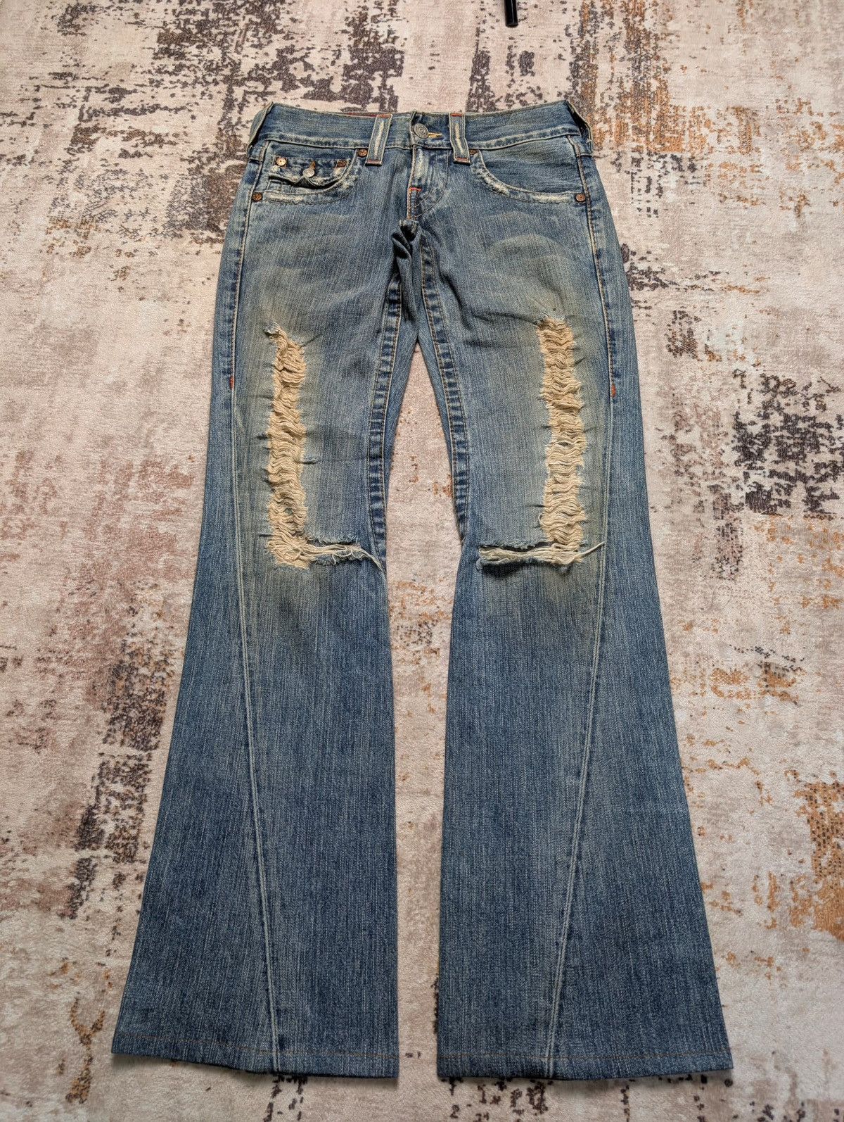 True Religion True Legion Distress Bootcut Denim Size US 31 - 1 Thumbnail