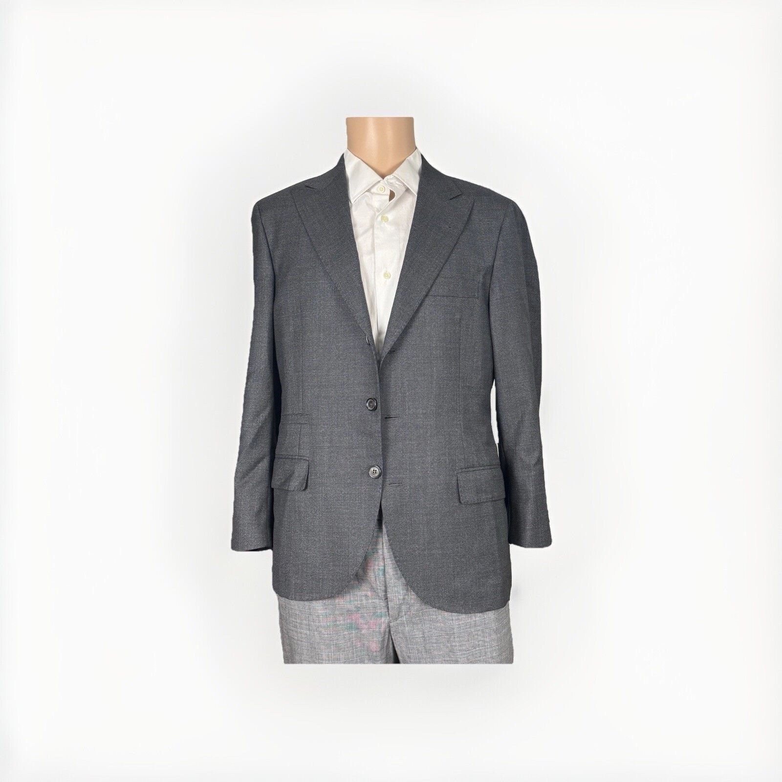 Brunello Cucinelli Brunello Cucinelli Charcoal Wool Peak Lapel Blazer 46/36 Size 36R - 1 Thumbnail