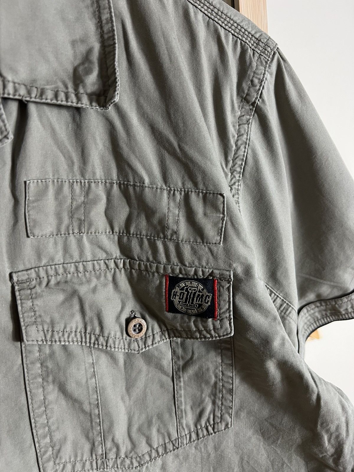 Harley Davidson Harley Davidson Mens Button Down Shirt Large Khaki Patch Size US L / EU 52-54 / 3 - 10 Thumbnail