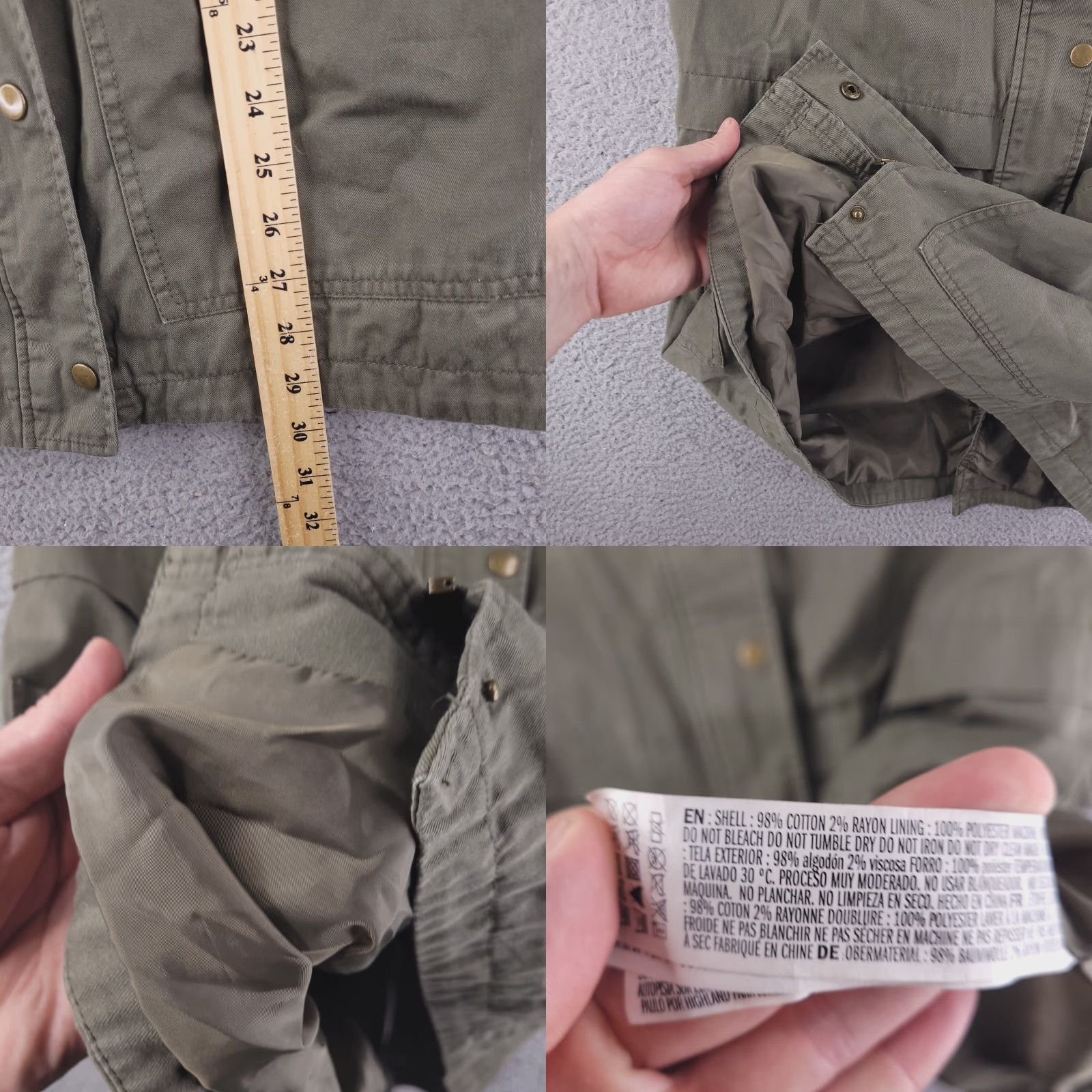 Forever 21 Forever 21 Jacket Womens Large Olive Green Military Overcoat Zip Size L / US 10 / IT 46 - 8 Thumbnail