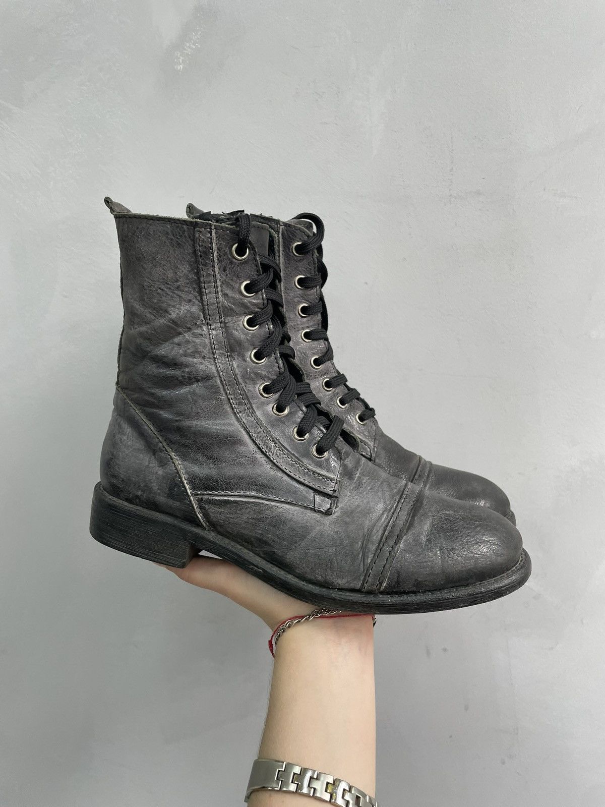 Dirk Bikkembergs Rare washed black combat boots bikkembergs style hype Size US 8.5 / IT 38.5 - 8 Thumbnail