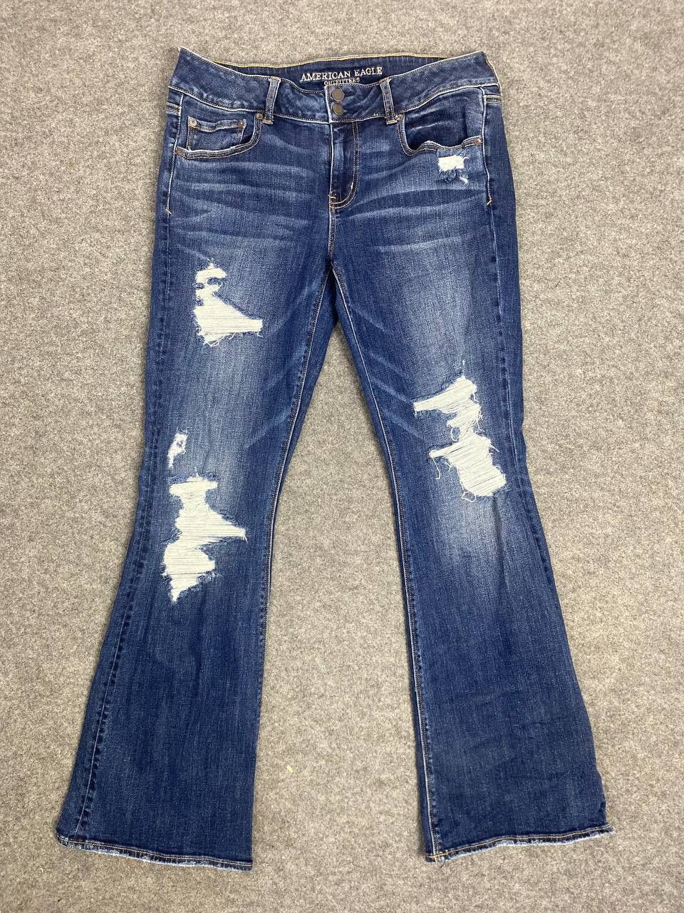American Eagle Outfitters american eagles stretch artist bootcut flare distresseddenim Size 36" / US 14 / IT 50 - 8 Thumbnail