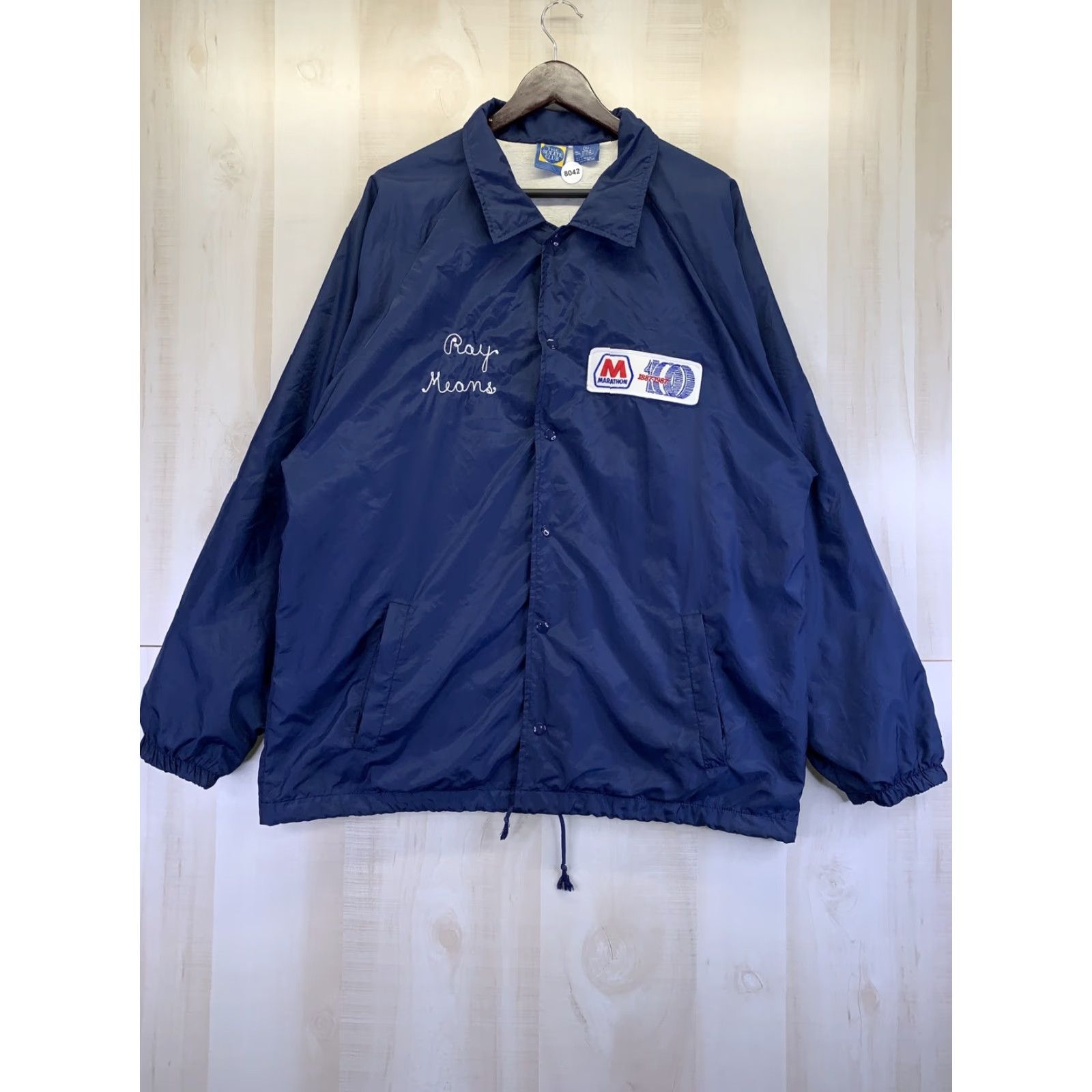 Vintage VINTAGE Senate Club 1987 100yr Anniversary Marathon Gasoline Mens Nylon Cotton Lined Snap Up Blue Windbreaker Style Lightweight Jacket XL Mens Size US XL / EU 56 / 4 - 2 Thumbnail