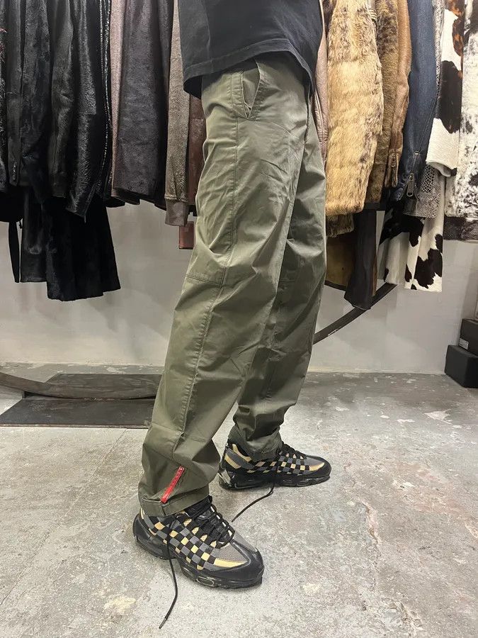 Prada × Vintage 2000s Prada Olive Linea Rossa Pants Size US 33 - 3 Thumbnail