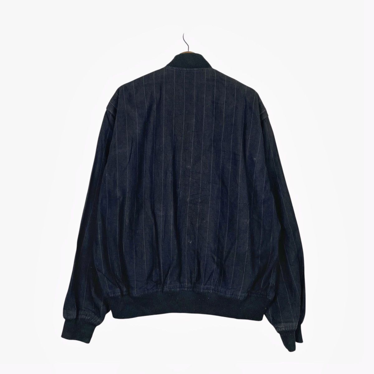 Comme des Garcons Homme Vintage 80s Comme Des Garcons Striped Linen Bomber Jacket Size US M / EU 48-50 / 2 - 7 Thumbnail