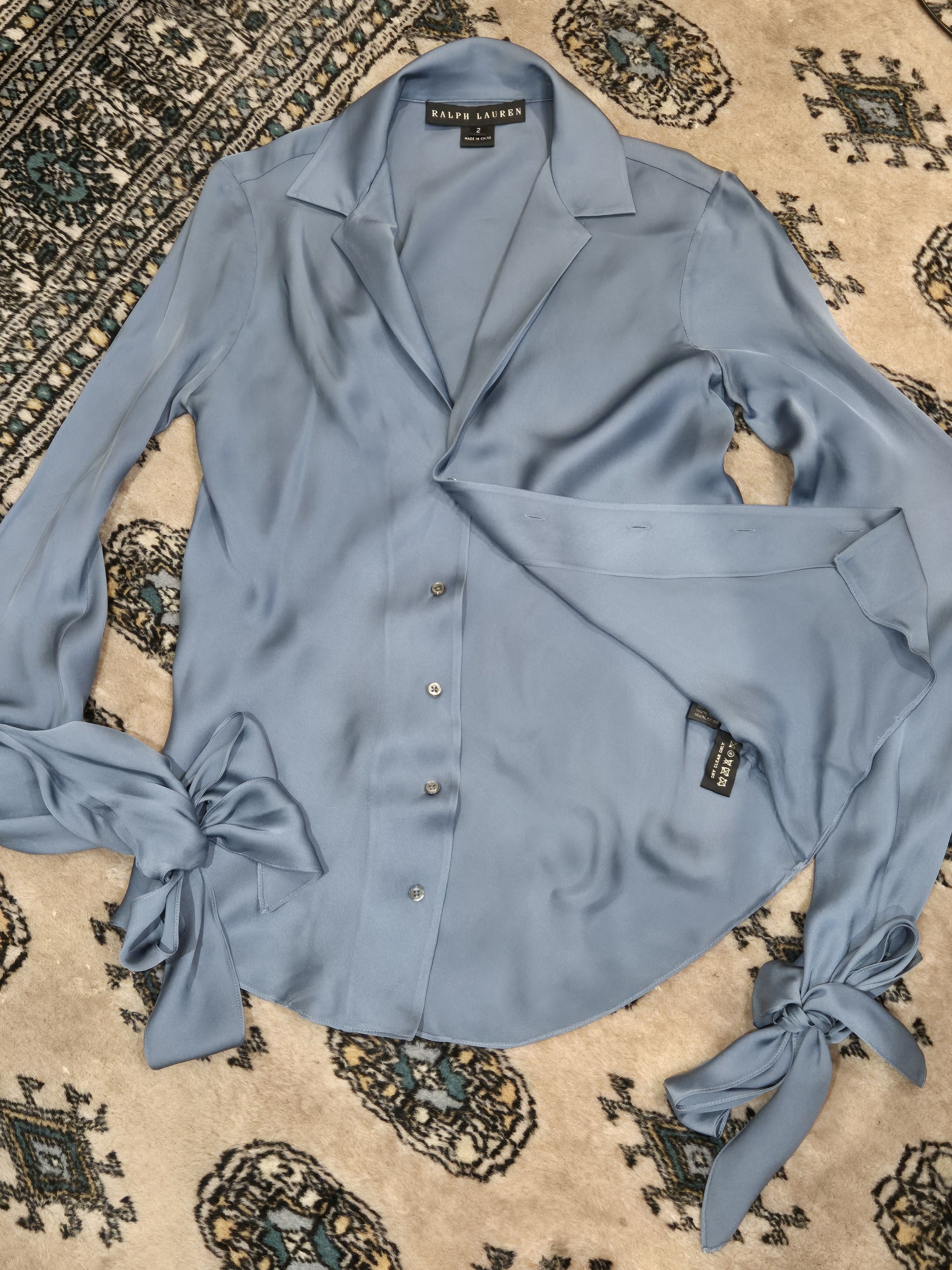 Ralph Lauren Ralph Lauren pure silk blouse with tie cuffed sleeves Size XS / US 0-2 / IT 36-38 - 5 Thumbnail