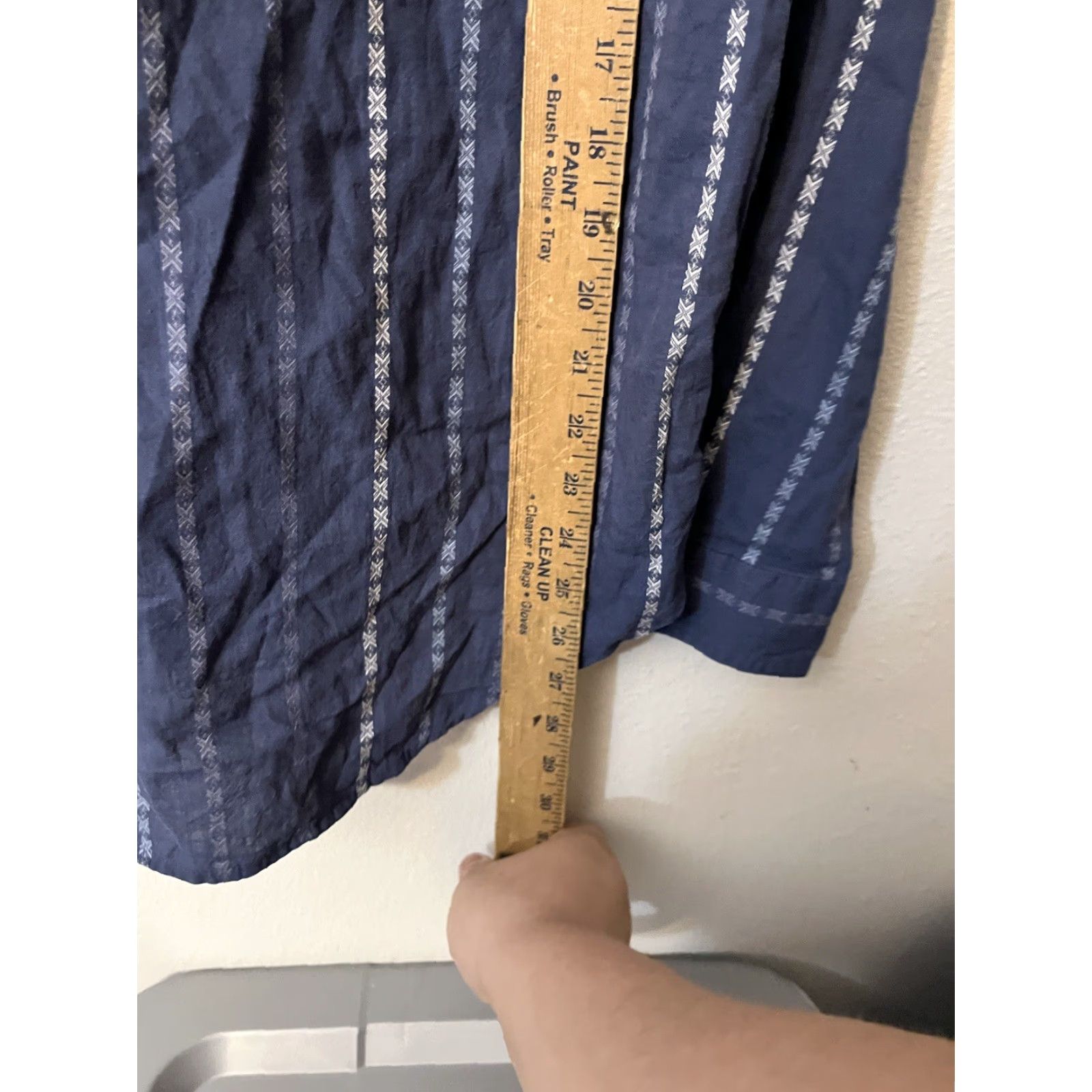Vintage Sonoma Blouse Women's L Cyclone Blue Button Front The Everyday Shirt Stripes Size L / US 10 / IT 46 - 4 Thumbnail