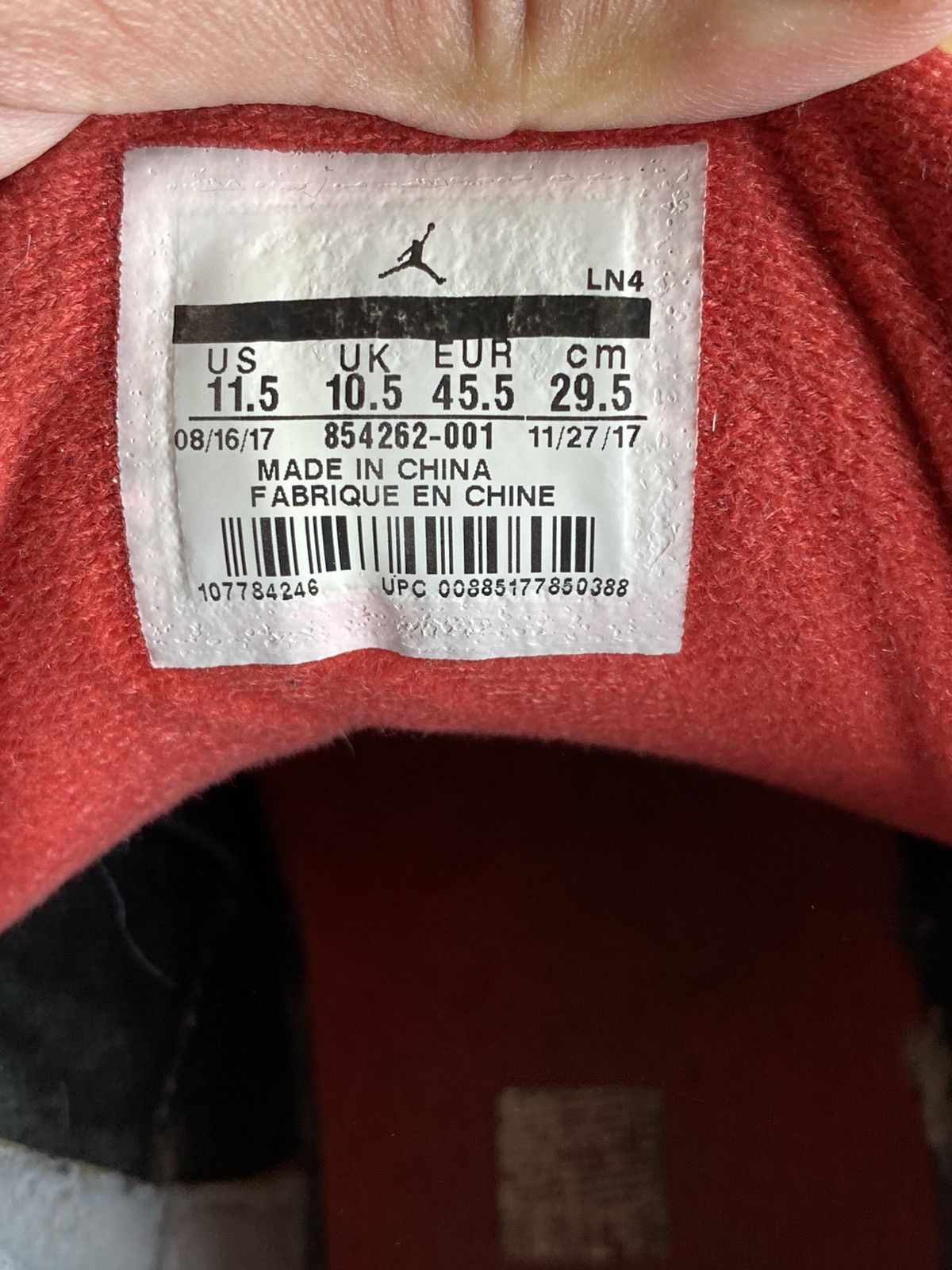 Jordan Brand × Nike Air Jordan 3 Retro Black Cement Size US 11.5 / EU 44-45 - 9 Thumbnail