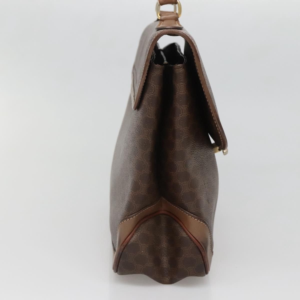 Celine CELINE Macadam Canvas Hand Bag Pvc Leather Brown Gold Size ONE SIZE - 4 Thumbnail