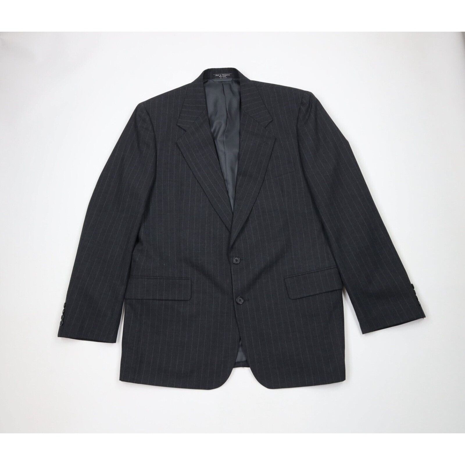 Vintage Vintage 70s Savile Row Hardy Amies Pinstriped Wool Suit Size 44L - 2 Thumbnail