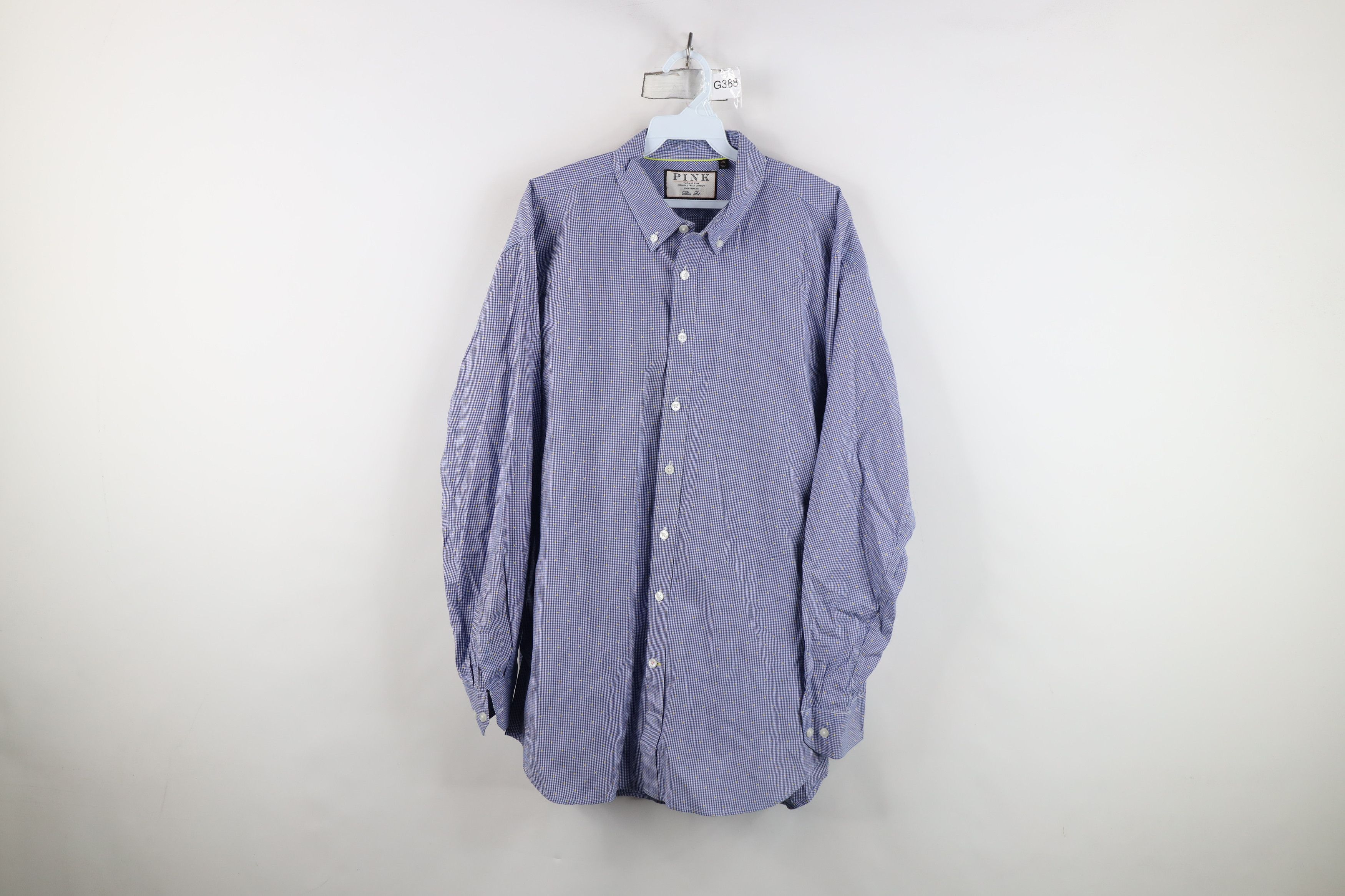 Vintage Thomas Pink Polka Dot Plaid Collared Button Down Shirt Blue Size US XXL / EU 58 / 5 - 1 Thumbnail