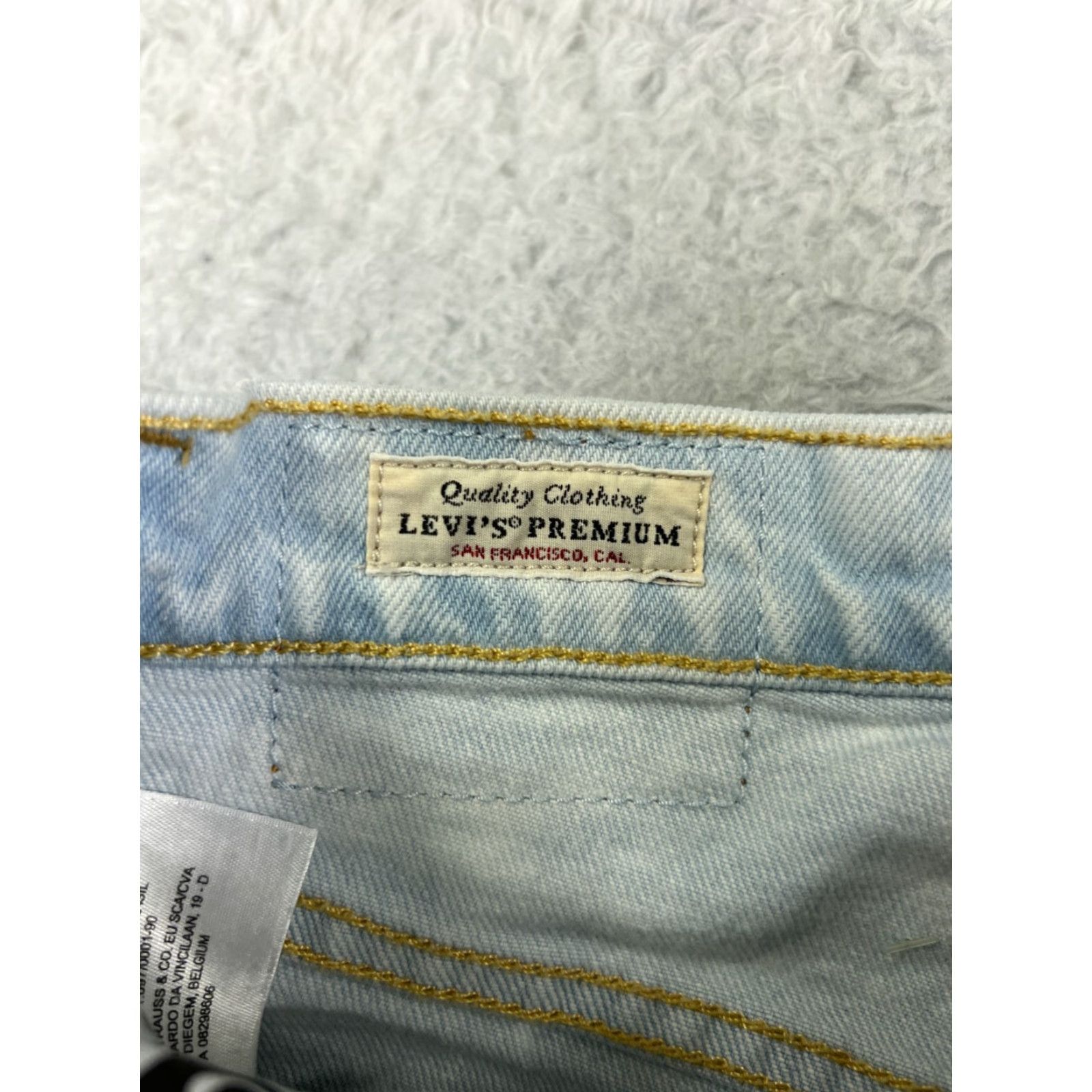 Levi's Levis Jeans Adult 25 Blue Denim 501 Skinny Button Big E Premium Acid Wash Size 42" / US 20 - 6 Thumbnail