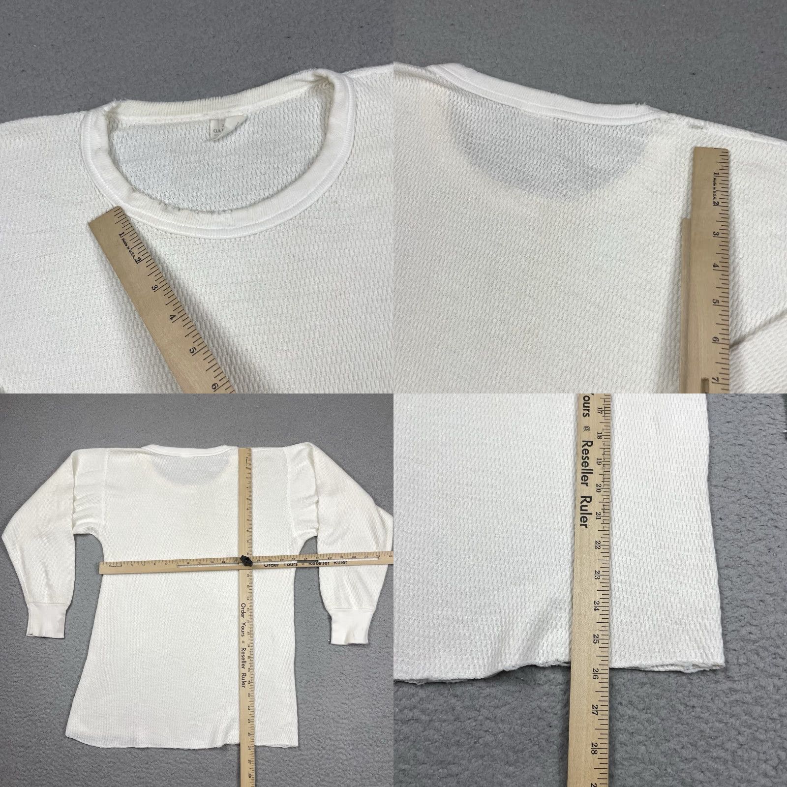 Vintage VINTAGE Oakton Thermal Shirt Men XL White 80s Distressed Made In USA Size US XL / EU 56 / 4 - 8 Thumbnail