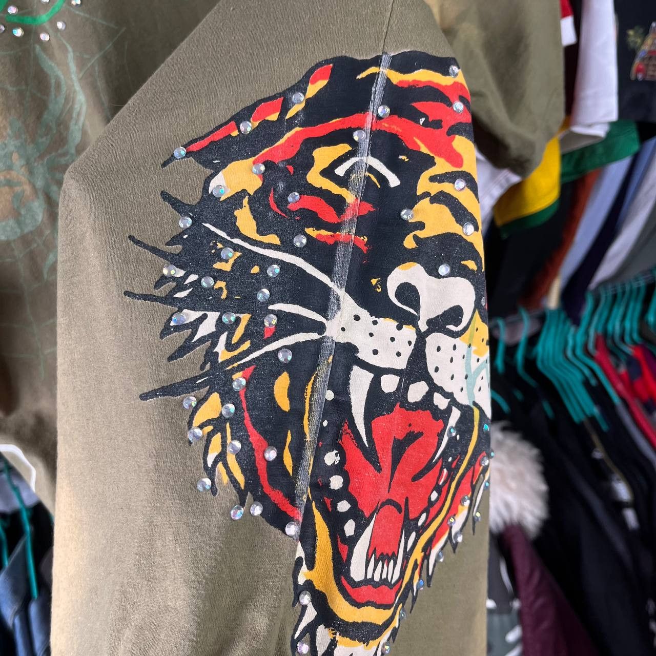 Ed Hardy Vintage Ed Hardy by Christian Audigier Green Tshirt Size US M / EU 48-50 / 2 - 12 Thumbnail