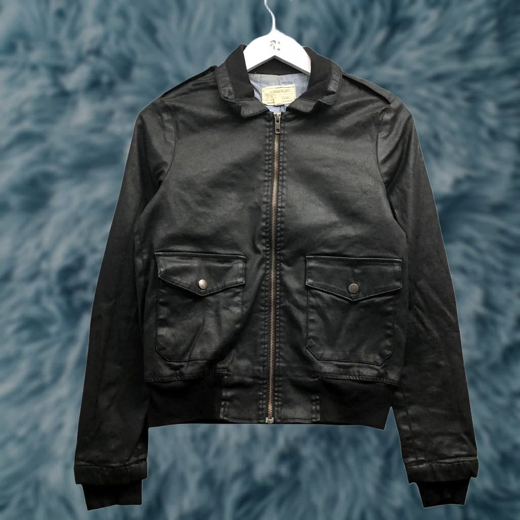 Vintage Current/Elliott The South Side Bomber Jacket Womens Small Chambray Lining Black Size S / US 4 / IT 40 - 1 Thumbnail