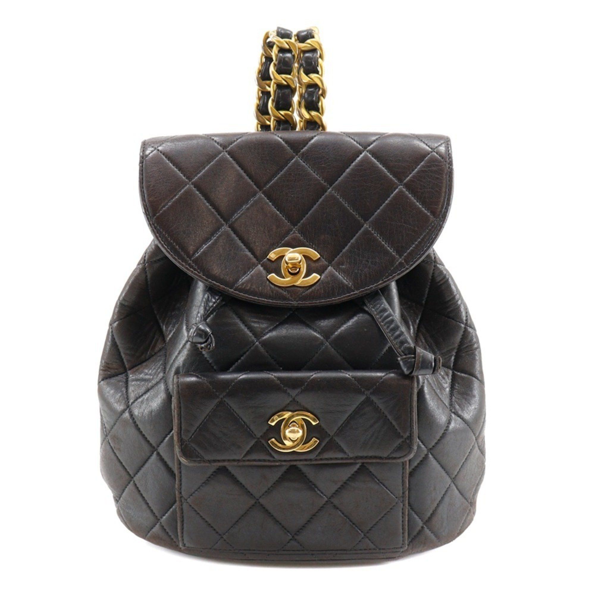 Chanel CHANEL Matelasse Backpack/Daypack with Chain, Coco Mark, A10177, Lambskin, Black, A5, Turn Lock, Women's, B-Rank Size ONE SIZE - 1 Thumbnail