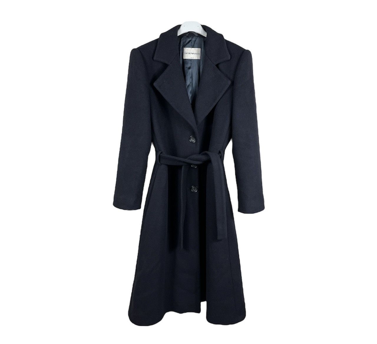 Emporio Armani Emporio Armani wool long navy luxury coat jacket Italian Size L / US 10 / IT 46 - 1 Thumbnail