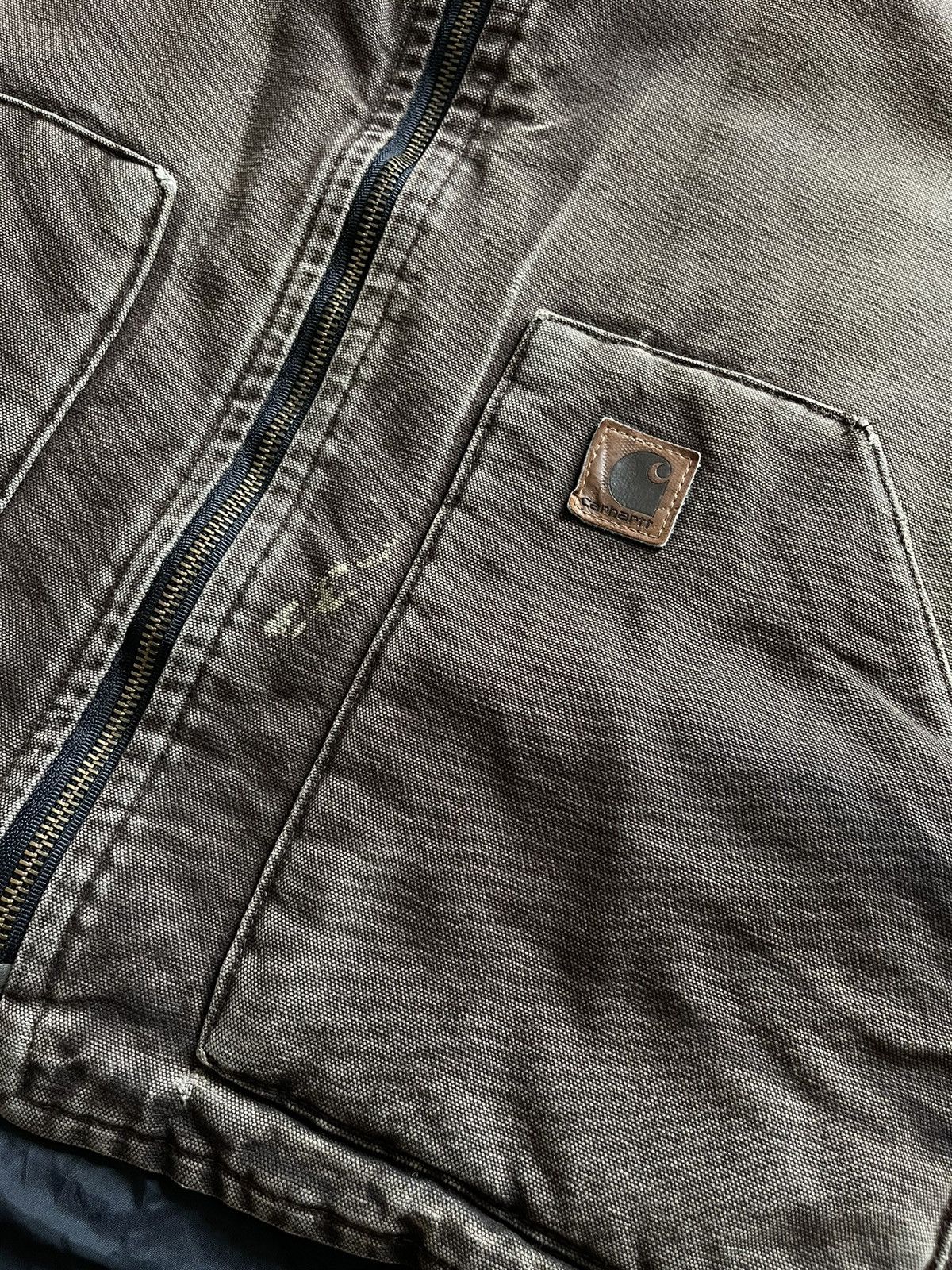 Carhartt Sun Faded Brown Carhartt Lined Vintage Vest Jacket Size US XXL / EU 58 / 5 - 4 Thumbnail