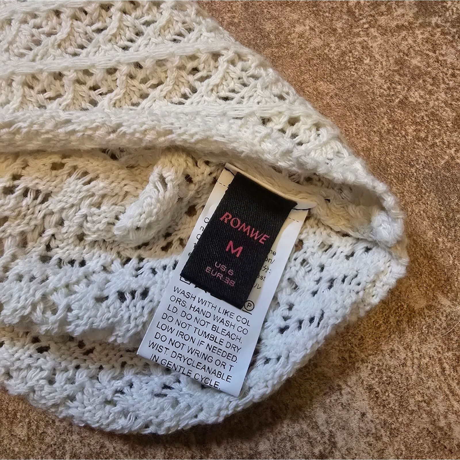 Other White Open Knit | ROMWE | Cropped Halter Size M / US 6-8 / IT 42-44 - 3 Thumbnail