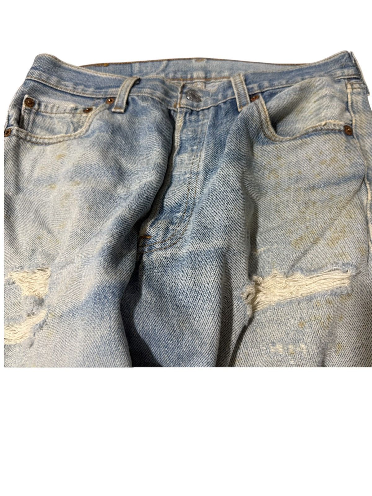 Vintage VTG 90s Levi's 501 Made in USA Thrashed Distressed Size US 29 - 4 Thumbnail