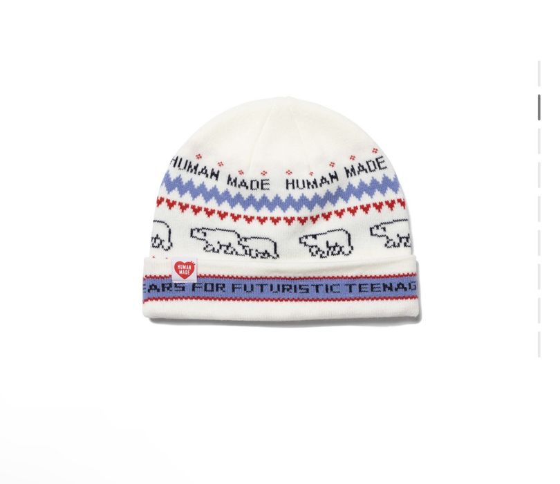 Human Made Human Made Jacquard Beanie White HM24GD025 | Grailed